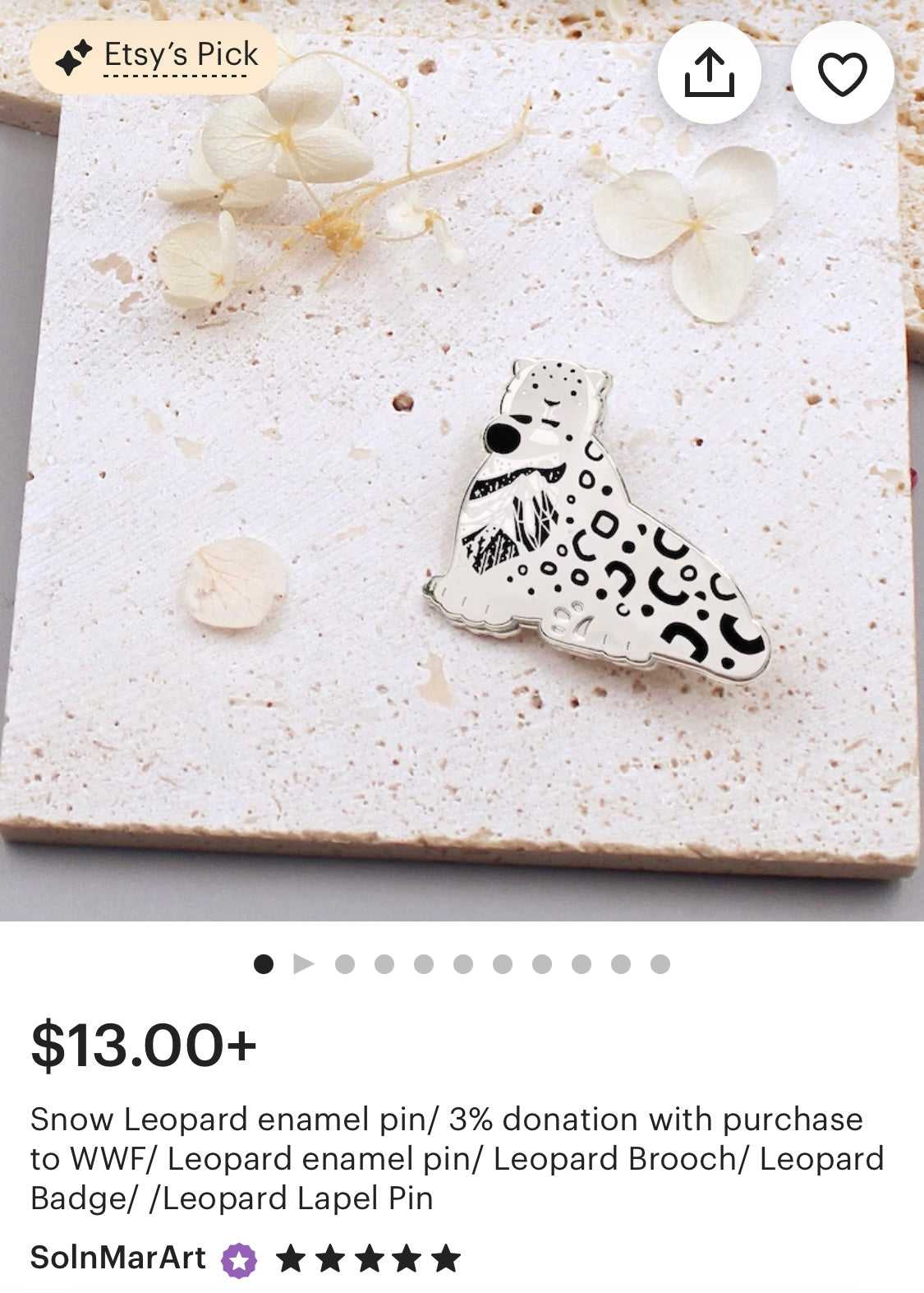 Snow Leopard Enamel Pin Brooches & Lapel Pins