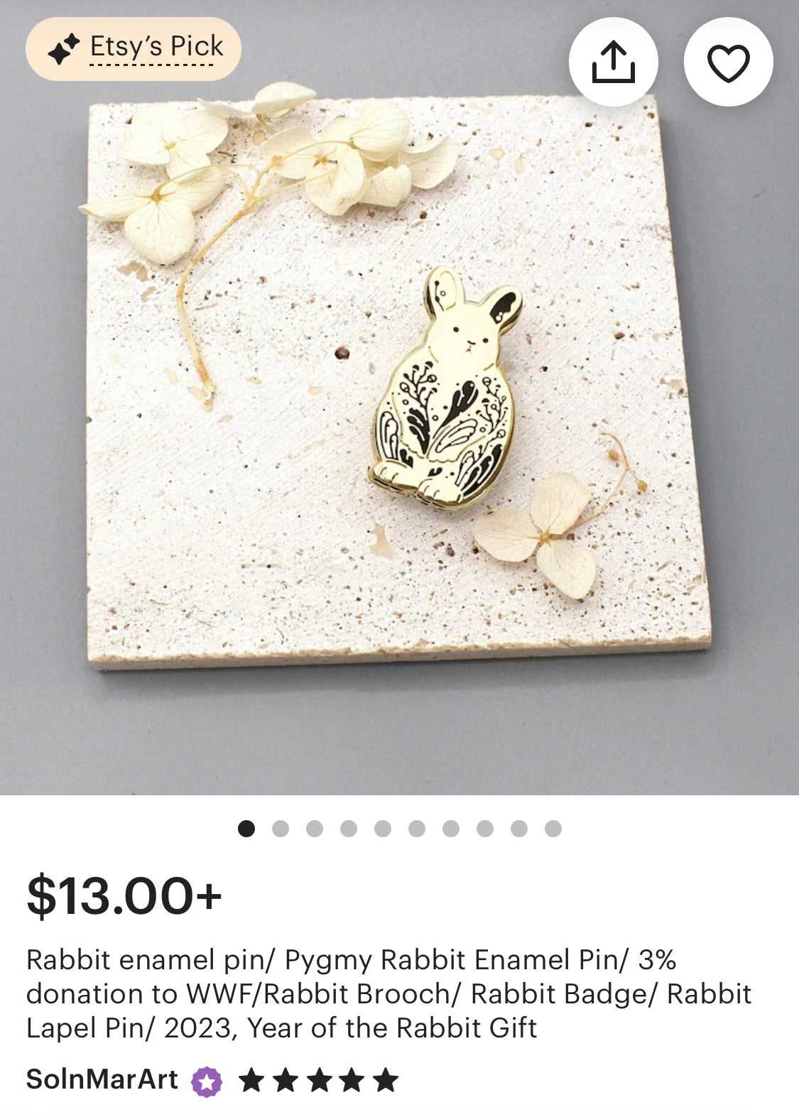 Rabbit Enamel Pin (Pygmy Rabbit) Brooches & Lapel Pins