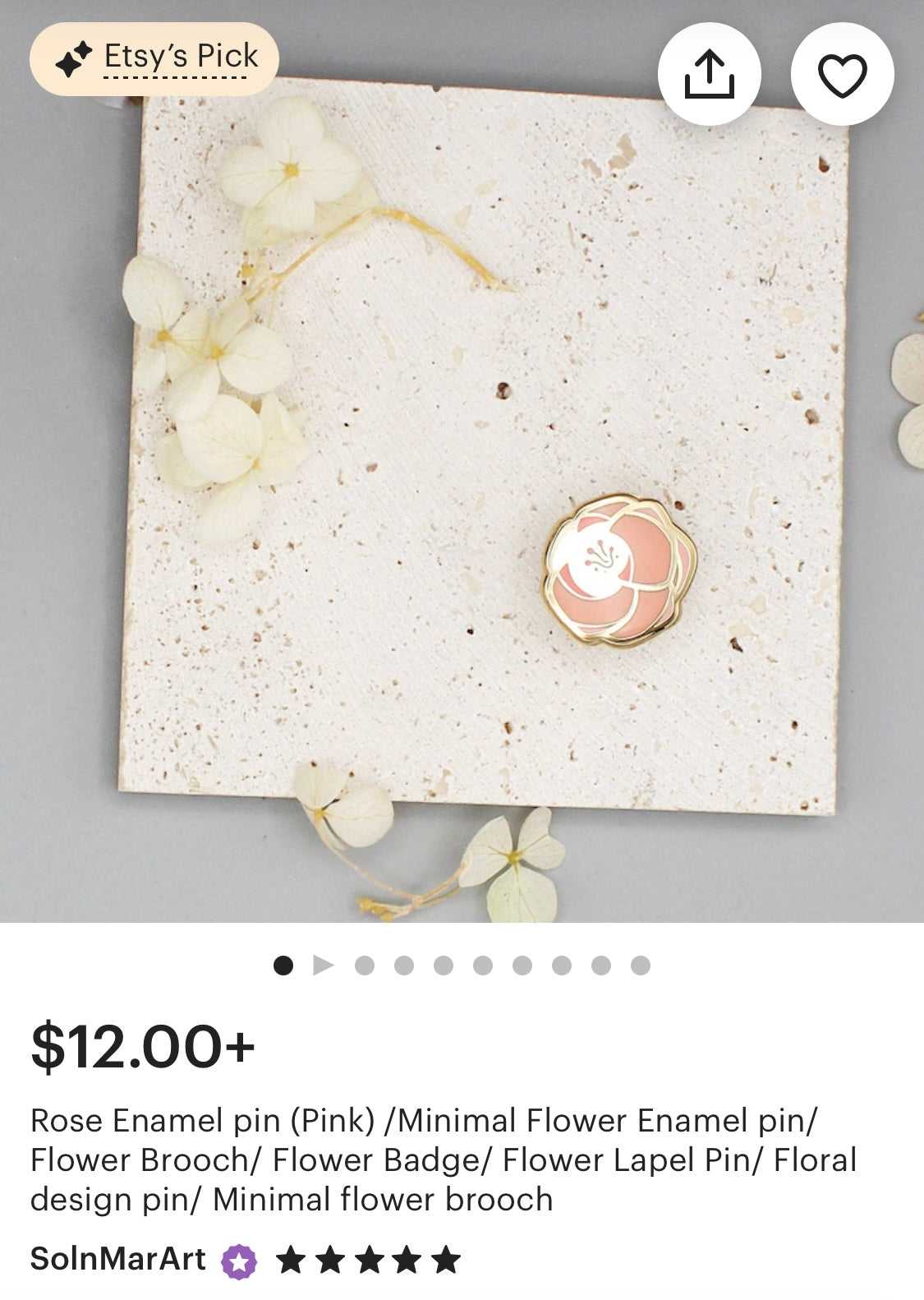 Rose Enamel pin (pink) Brooches & Lapel Pins