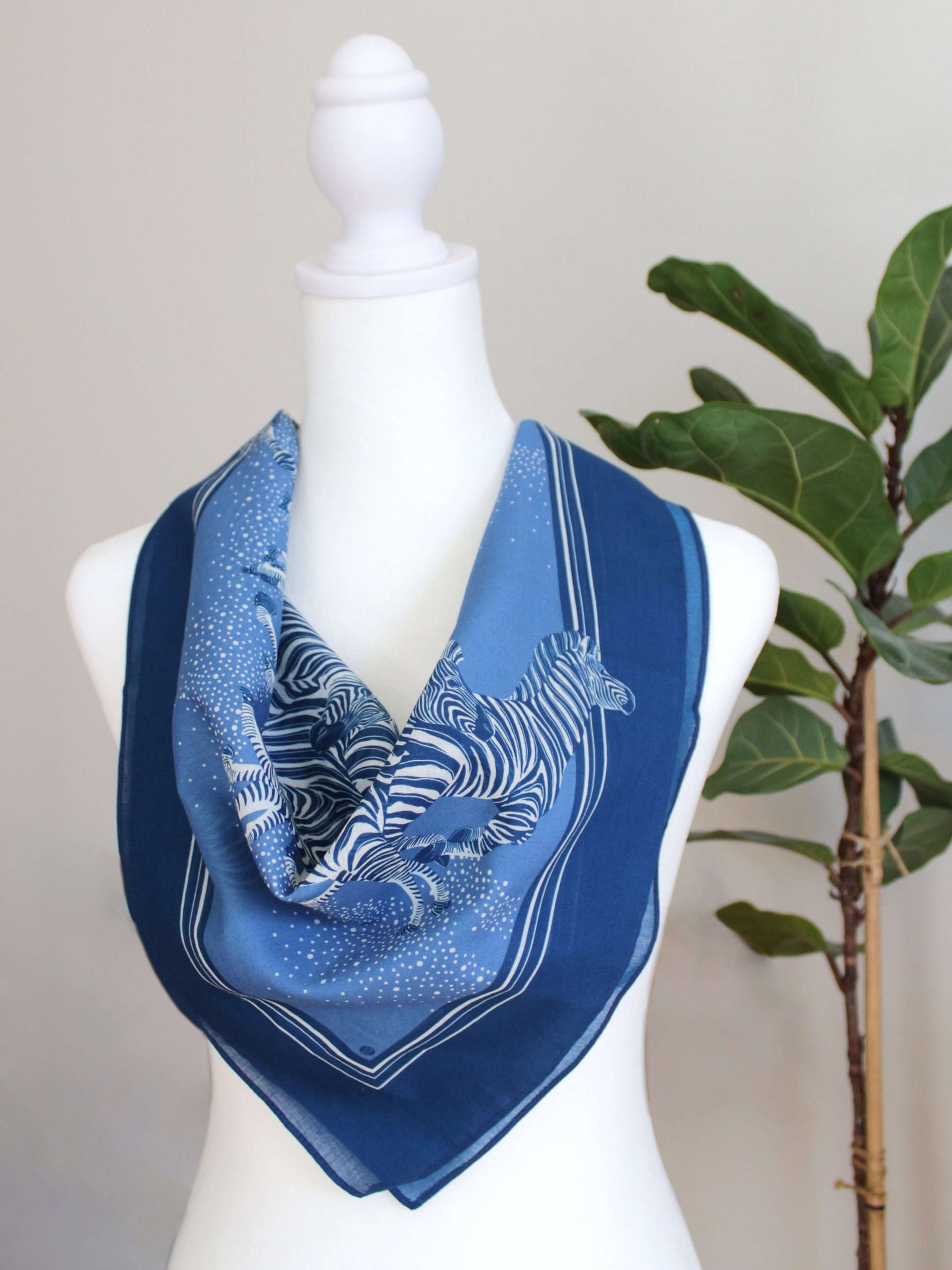 Zebra Tote Bag + Bandana Gift Set (Blue) Tote bag