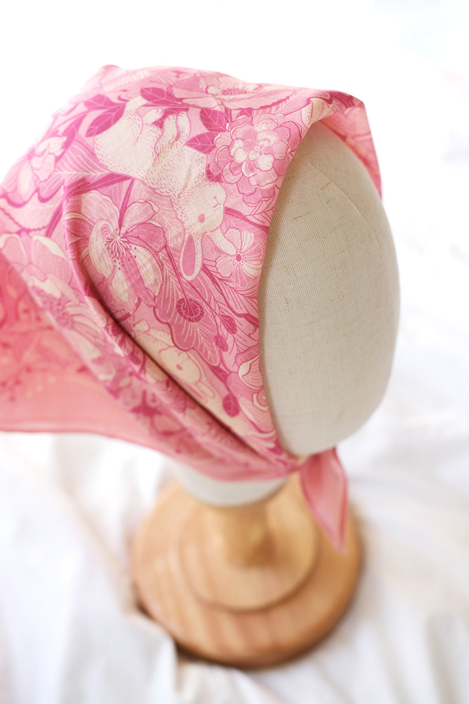 Bunny Rabbit Tote bag + Bandana Scarf Set (Pink)