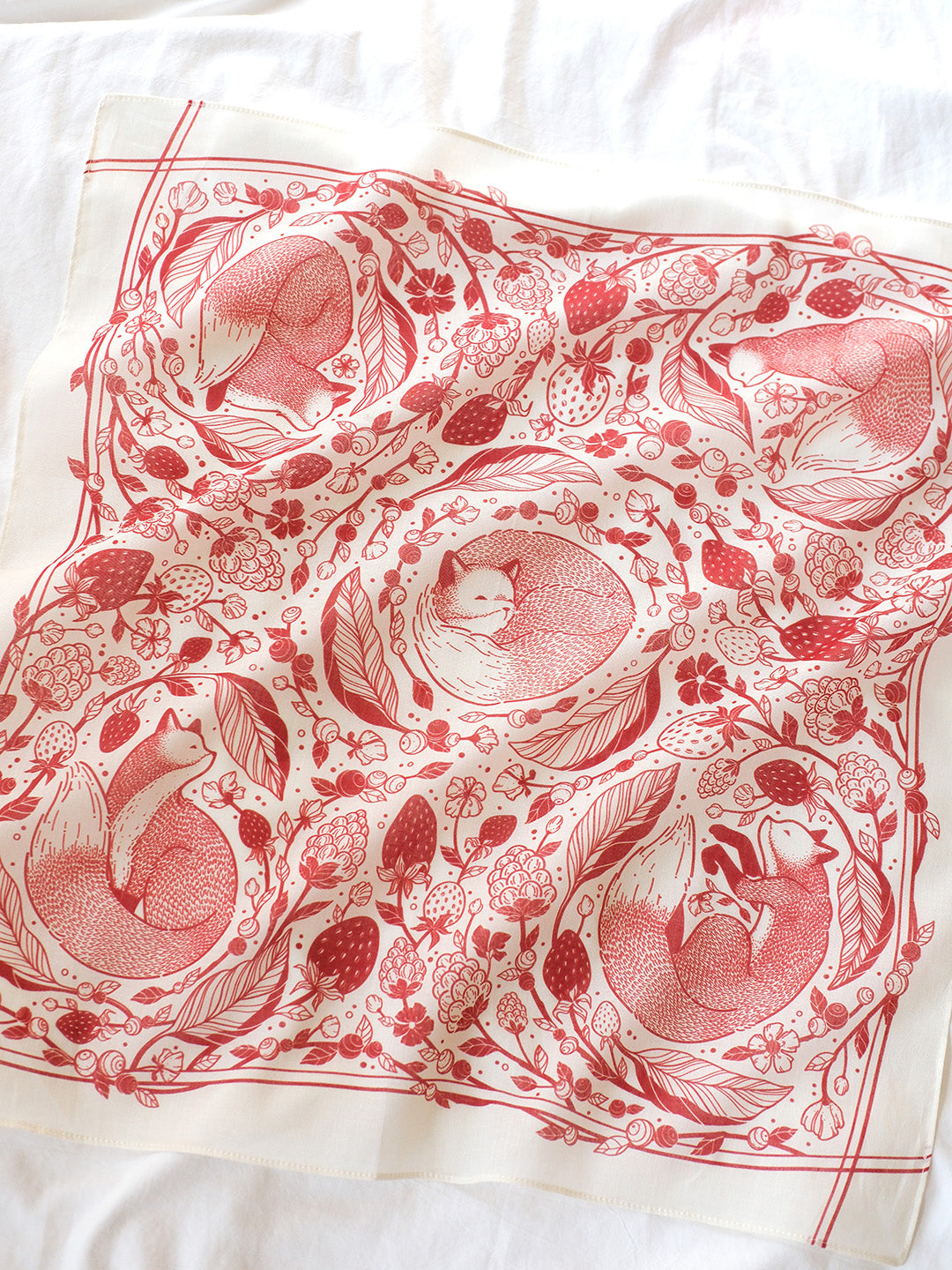 Fox&Berry Bandana Scarf (Off-White)