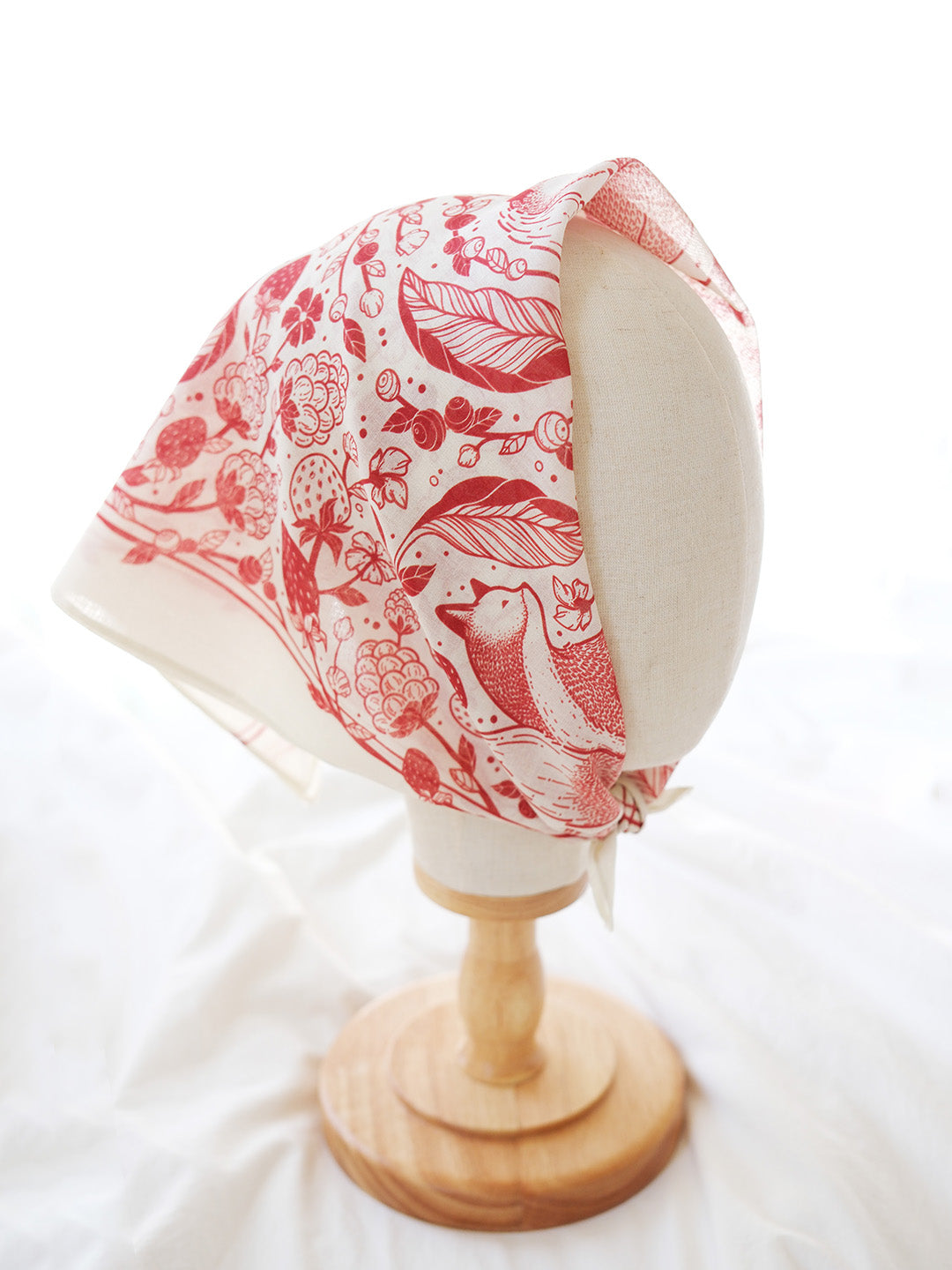 Fox&Berry Tote Bag + Bandana Gift Set (Off-White)