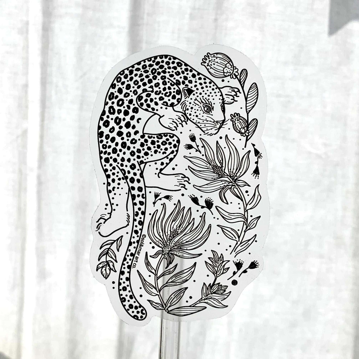 Leopard Line Art Sticker 01 Decorative Stickers
