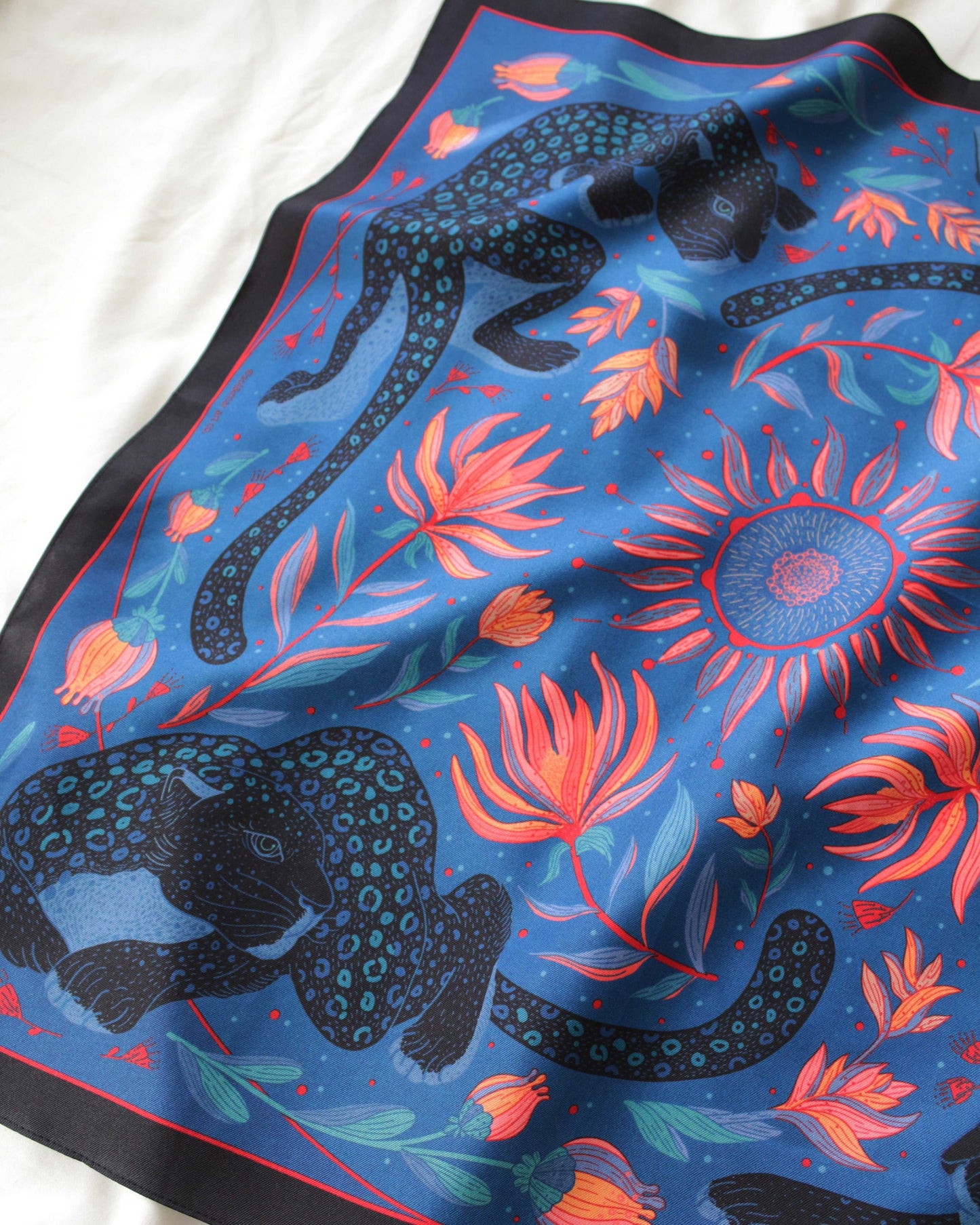 Leopard, and the Sun Silk Twill Scarf Bandana Scarf