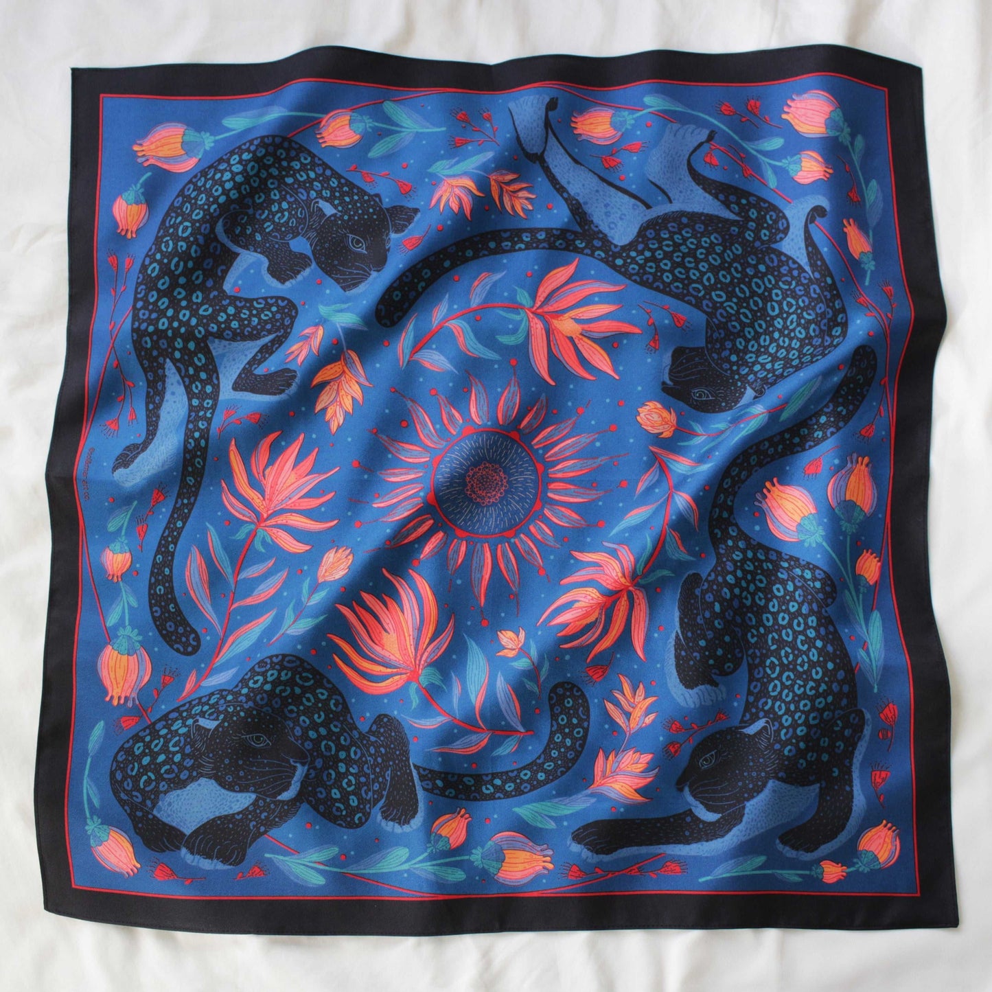 Leopard, and the Sun Silk Twill Scarf Bandana Scarf