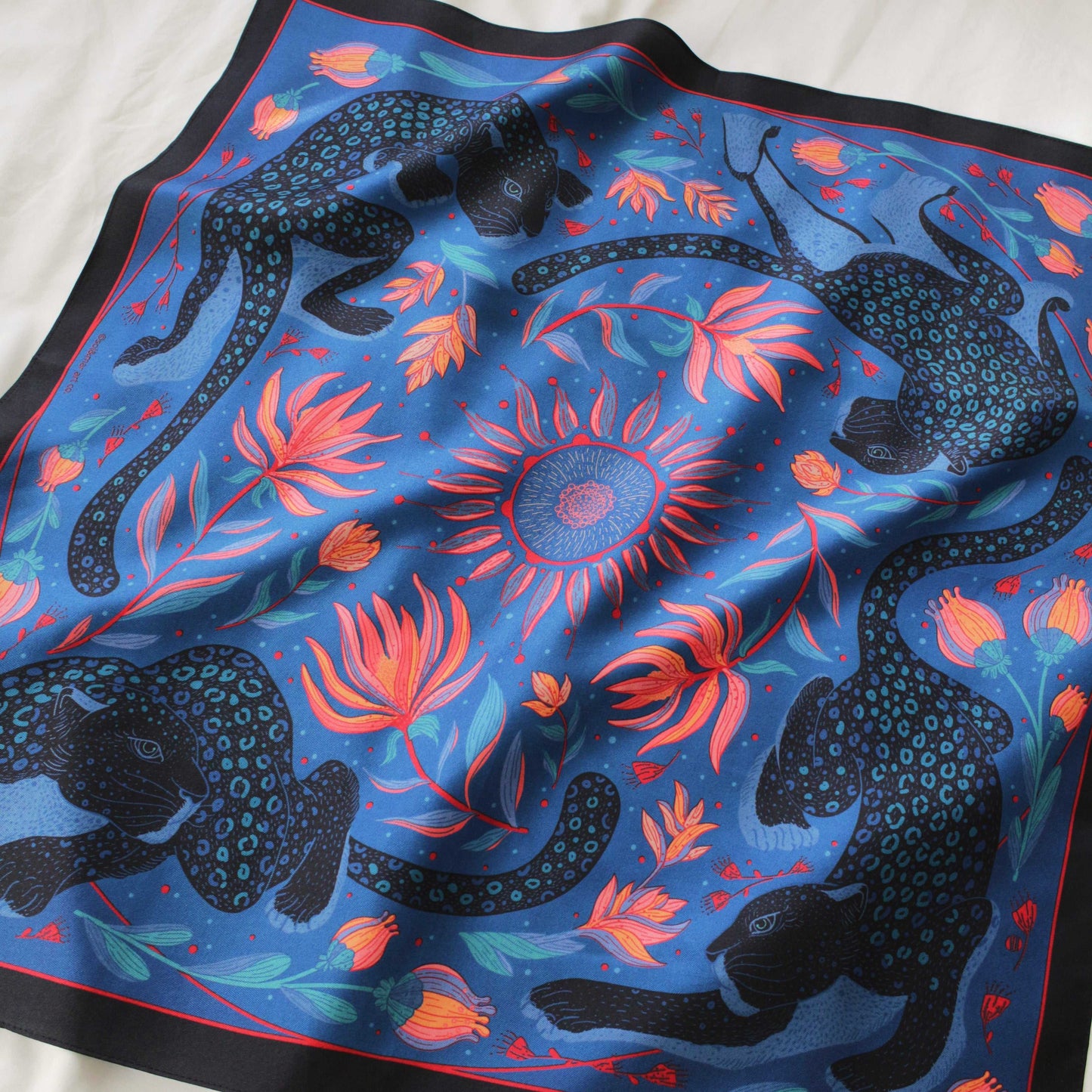 Leopard, and the Sun Silk Twill Scarf Bandana Scarf