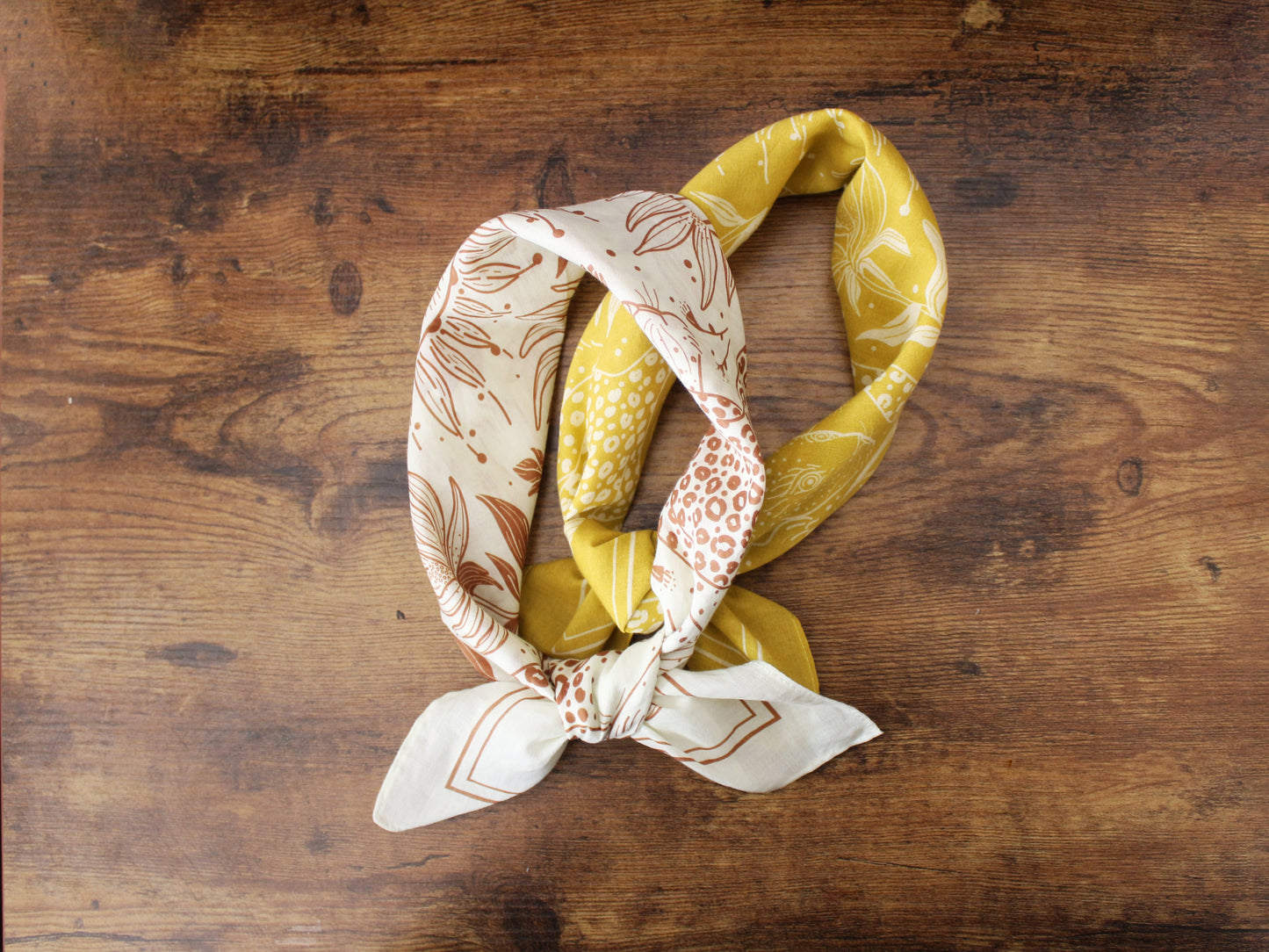 Leopard, and the Sun Bandana Scarf (Off-White)