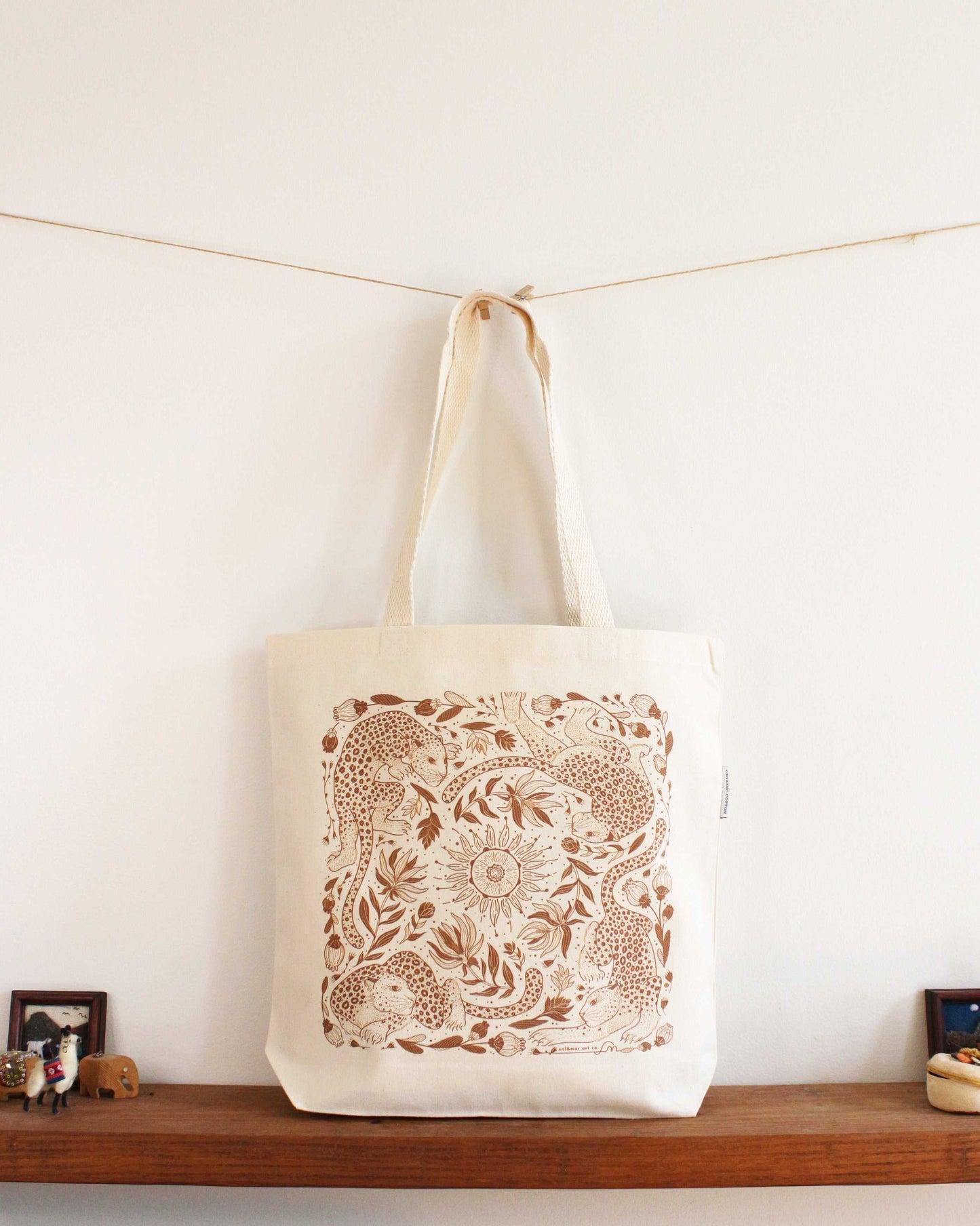 Leopard, and the Sun Canvas Tote Bag Tote bag