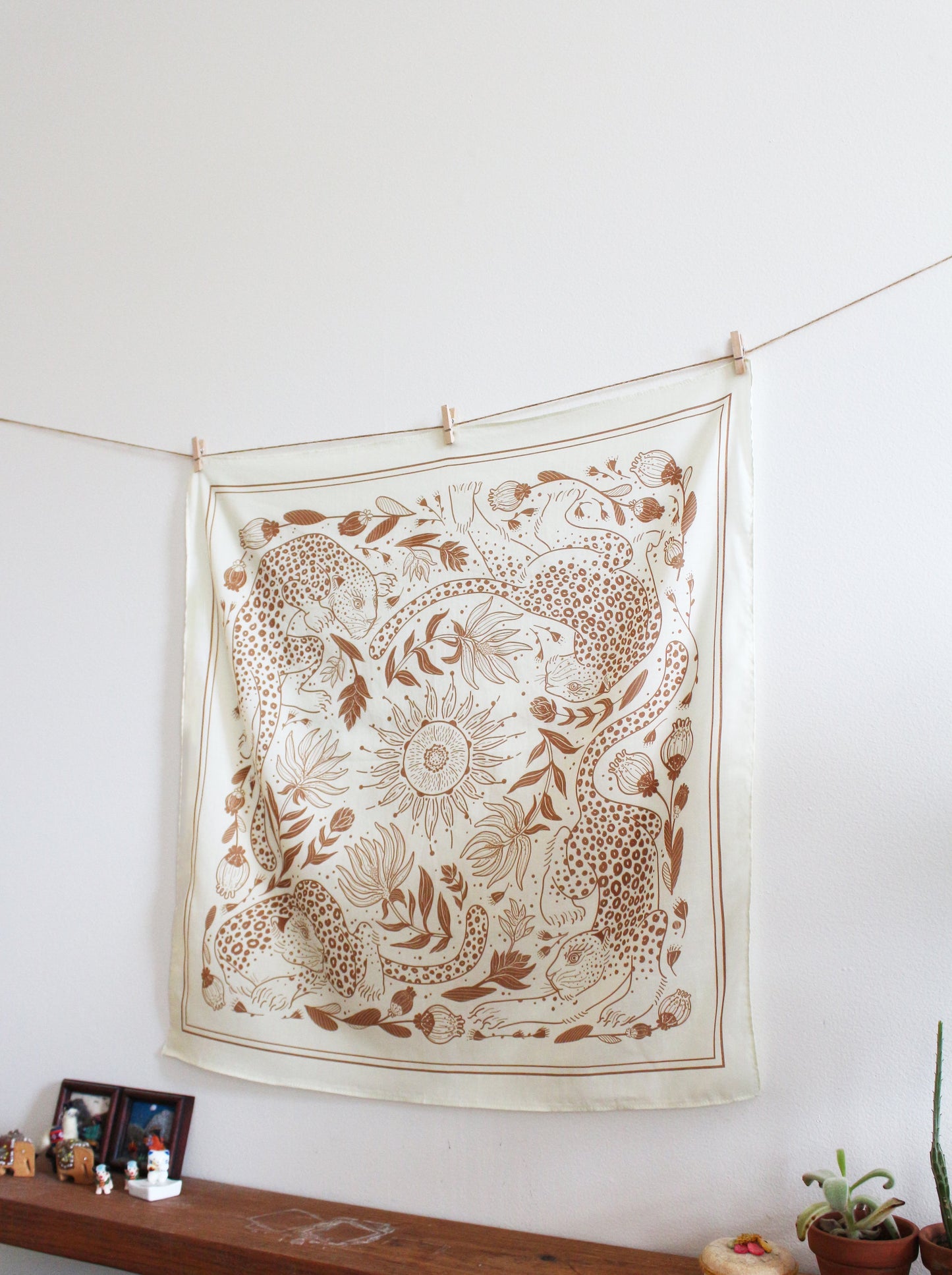 Leopard, and the Sun Bandana Scarf (Off-White)