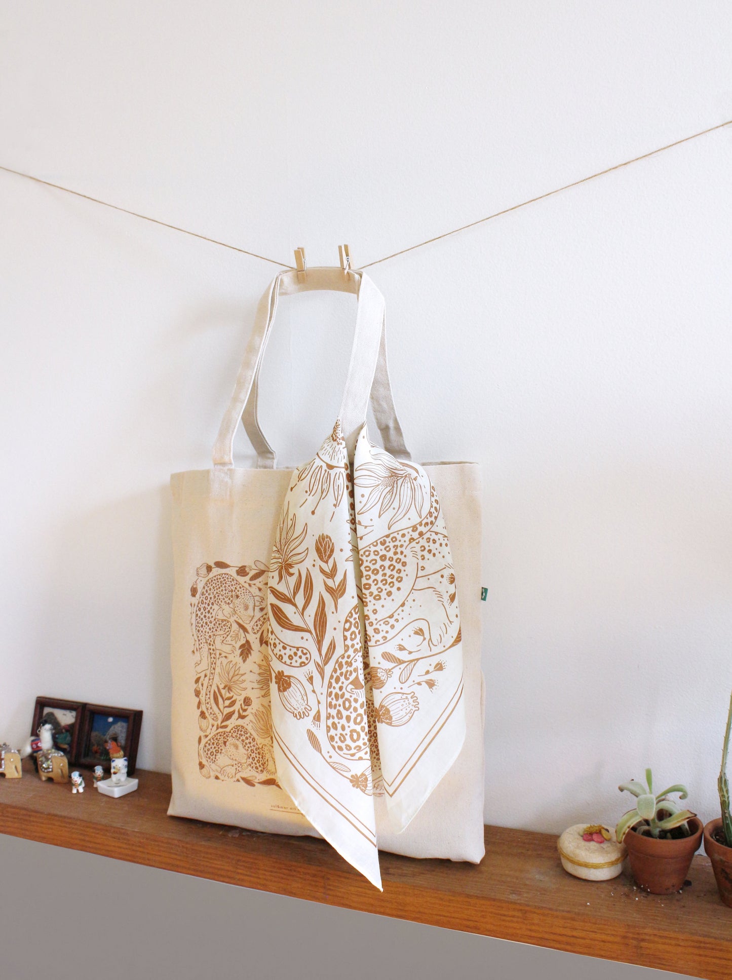 Leopard, and the Sun Bandana Scarf (Off-White)
