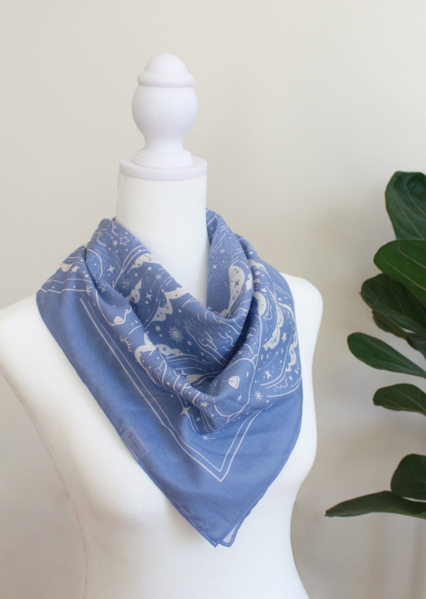 Polar Bear, and the Northern Sky Bandana Scarf (Lavender)