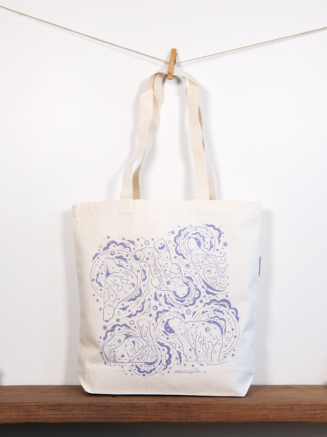 Polar Bear, and the Northern Sky Canvas Tote Bag