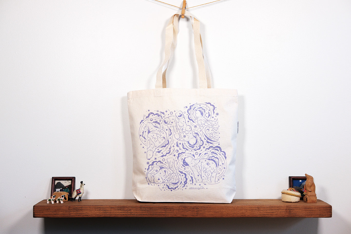 Polar Bear, and the Northern Sky Canvas Tote Bag