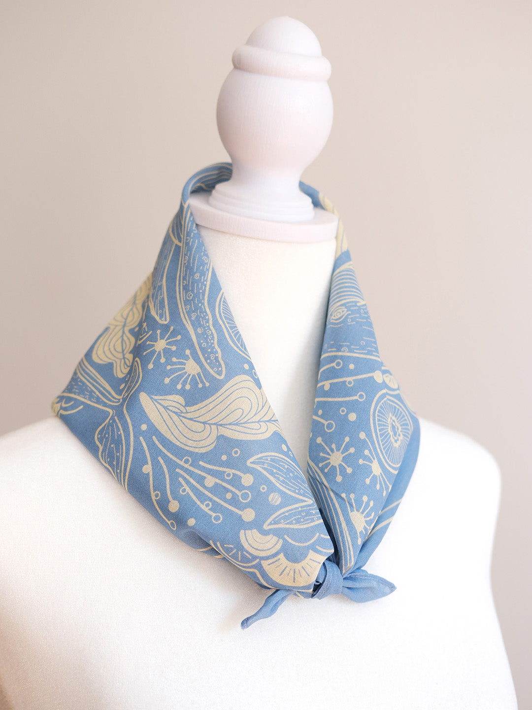 Whale, and the Ocean Bandana Scarf (Light Blue)
