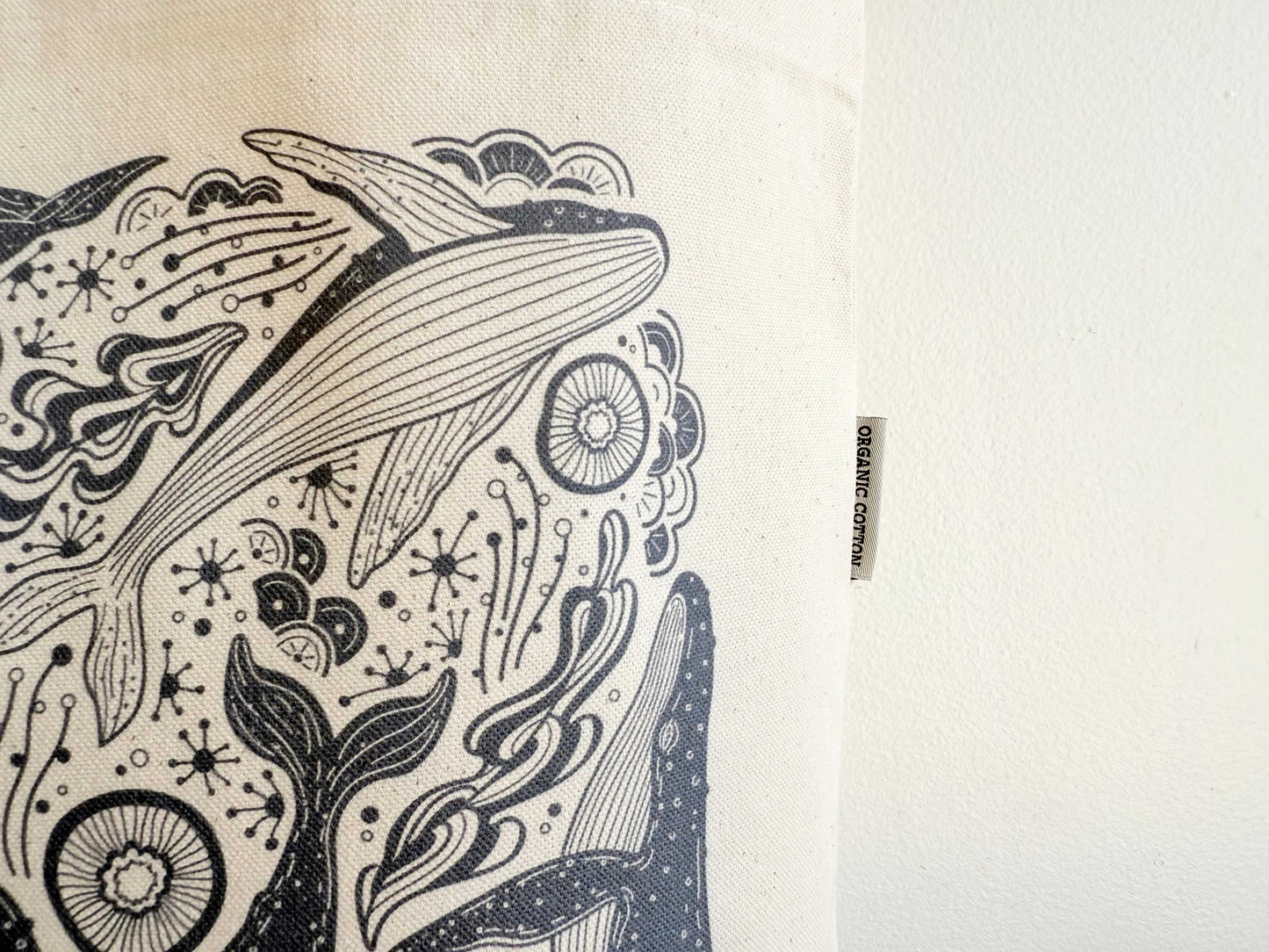 Whale Tote Bag + Bandana Gift Set (Light blue) Tote bag