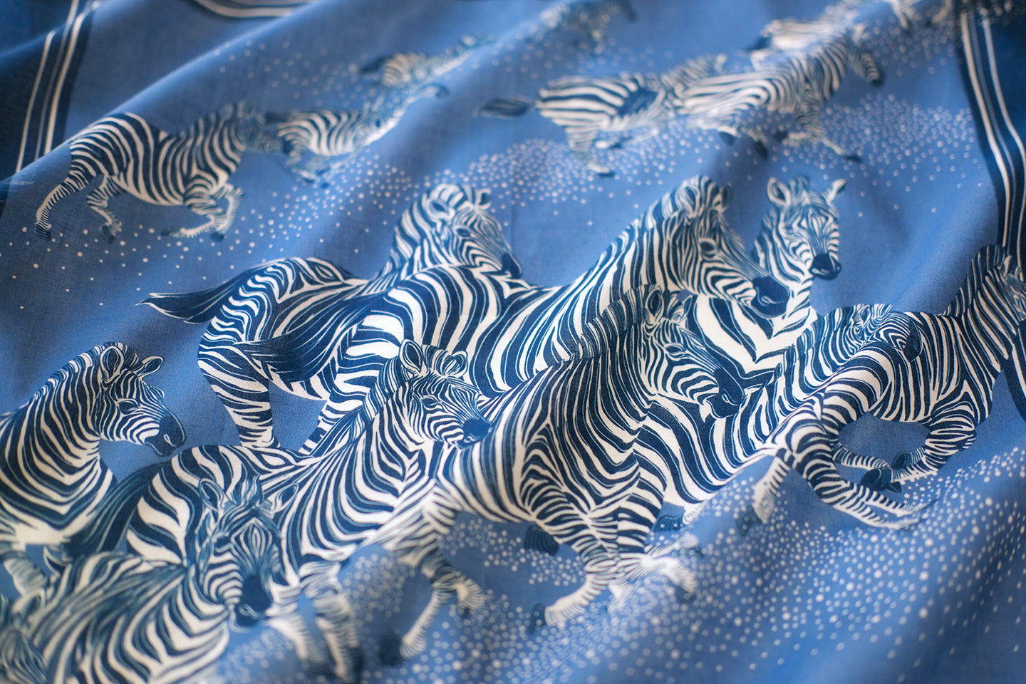 Zebra, "New Beginning" Bandana Scarf (Blue)