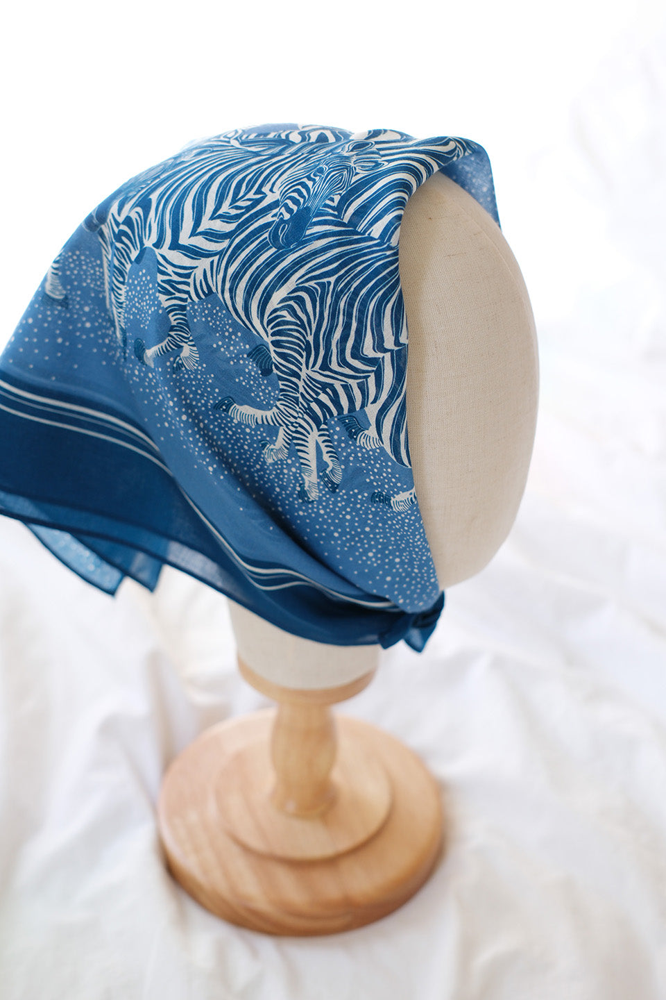 Zebra, "New Beginning" Bandana Scarf (Blue)