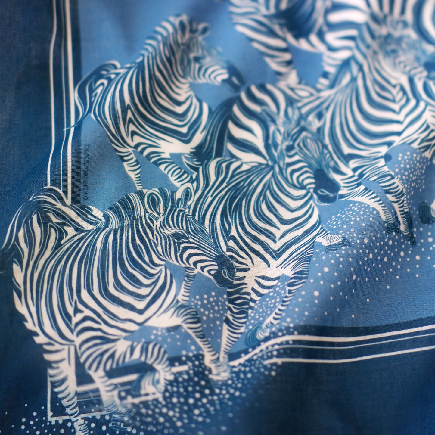 Zebra, "New Beginning" Bandana Scarf (Blue)