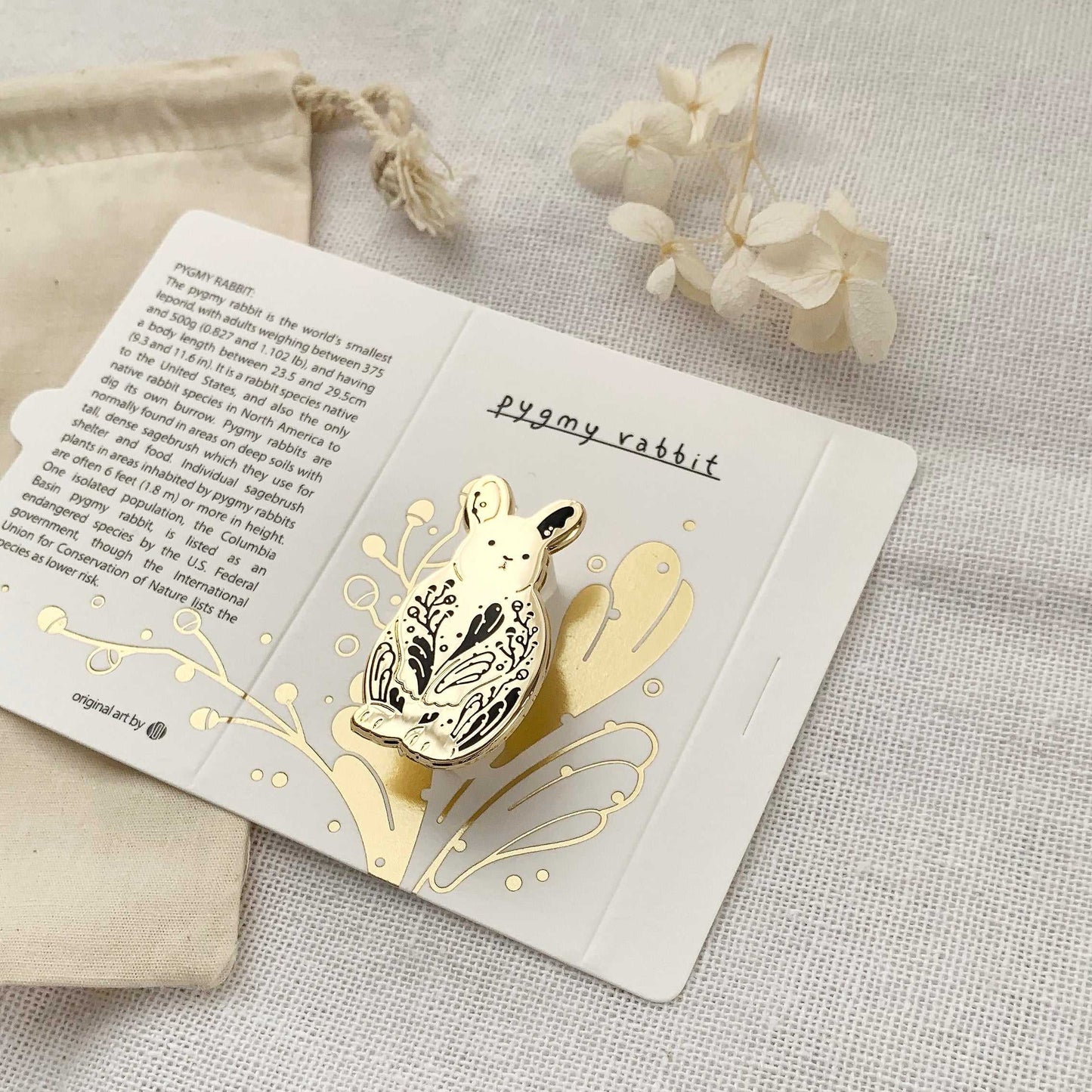Rabbit Enamel Pin (Pygmy Rabbit) Brooches & Lapel Pins