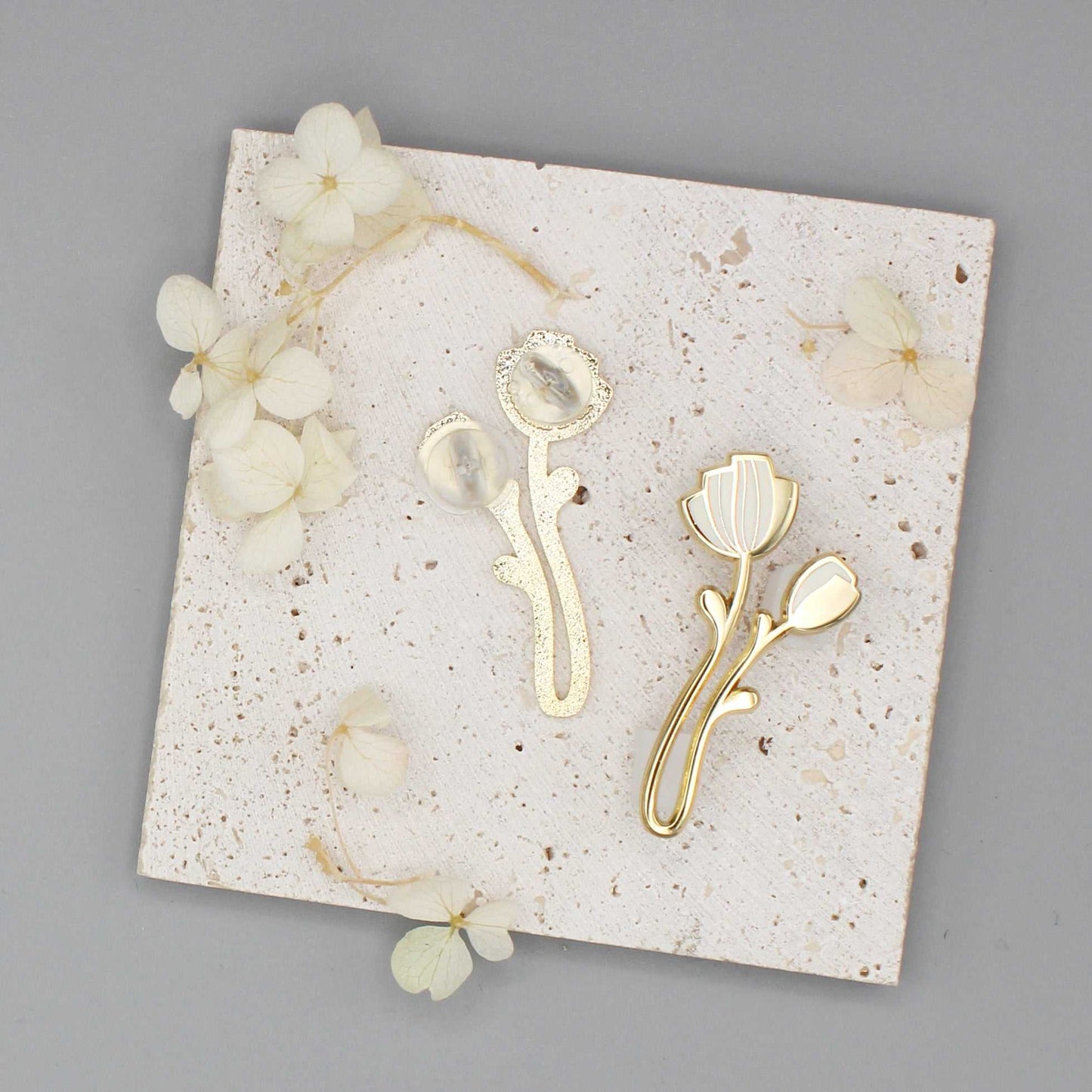 Peony Enamel Pin (off-white) Brooches & Lapel Pins