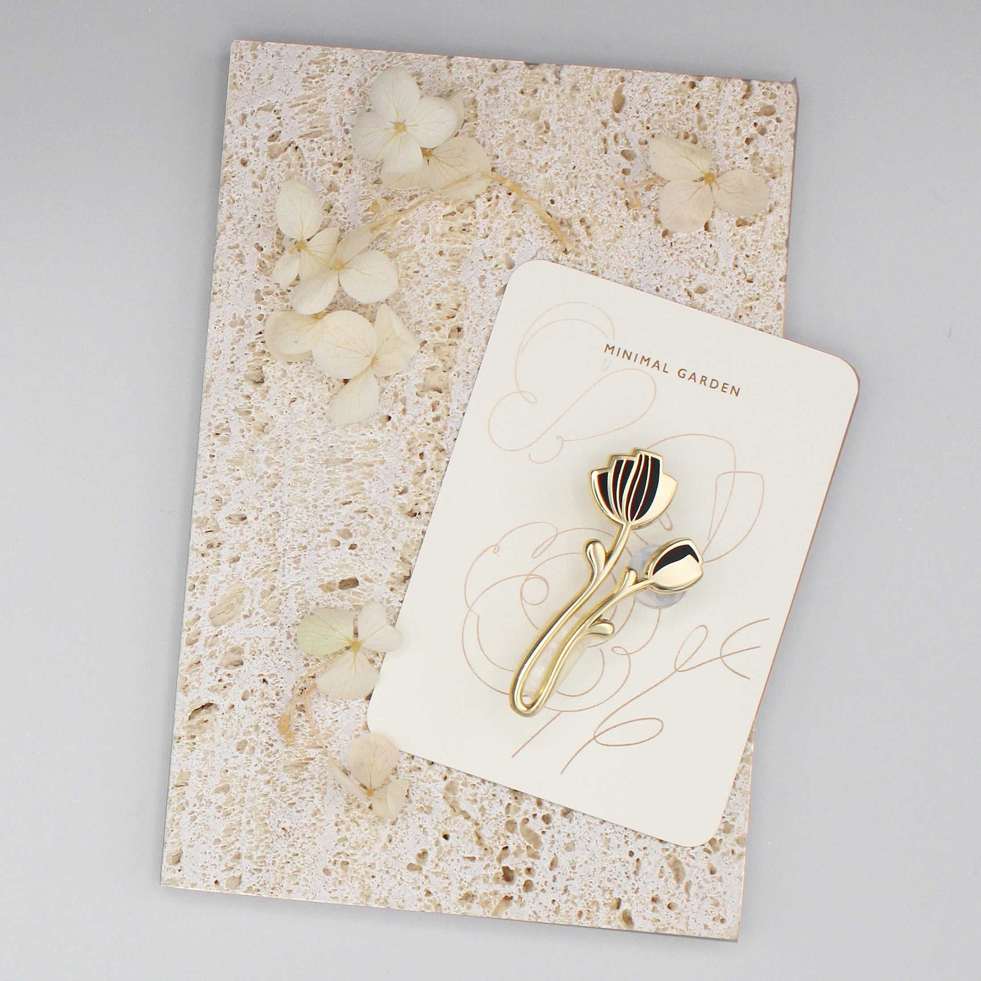 Peony Enamel Pin (Black) Brooches & Lapel Pins