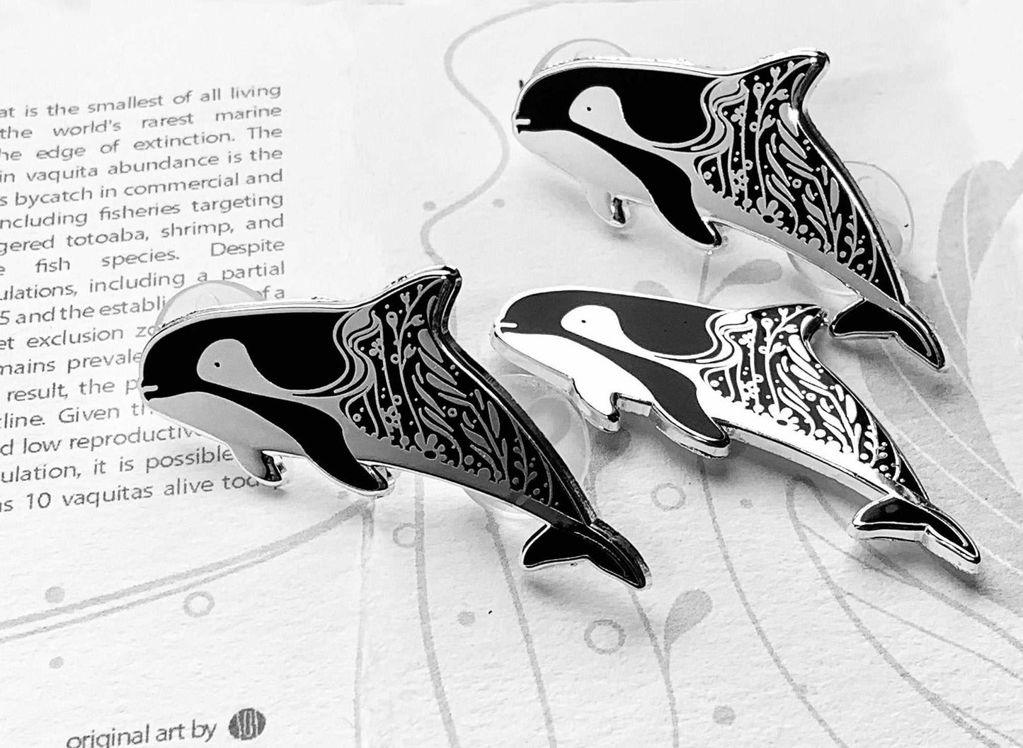 Dolphin enamel pin (Vaquita) Brooches & Lapel Pins