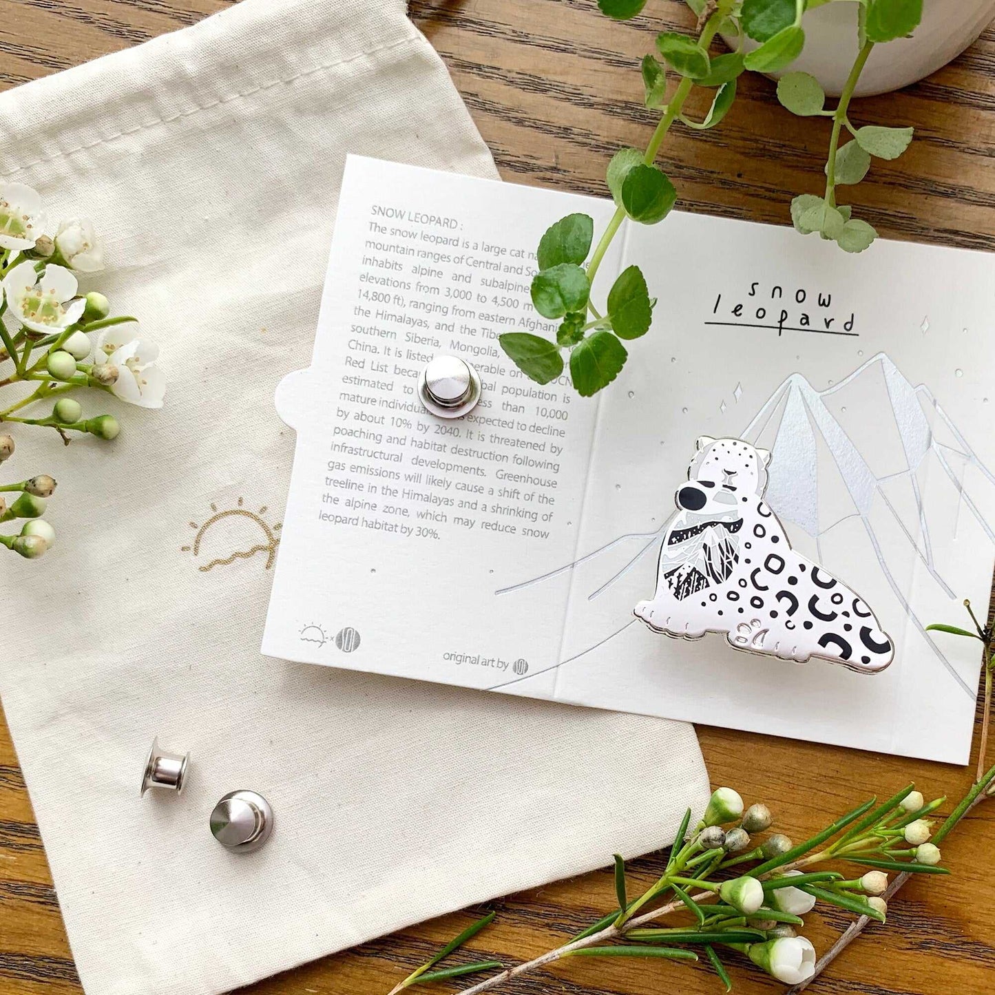 Snow Leopard Enamel Pin Brooches & Lapel Pins