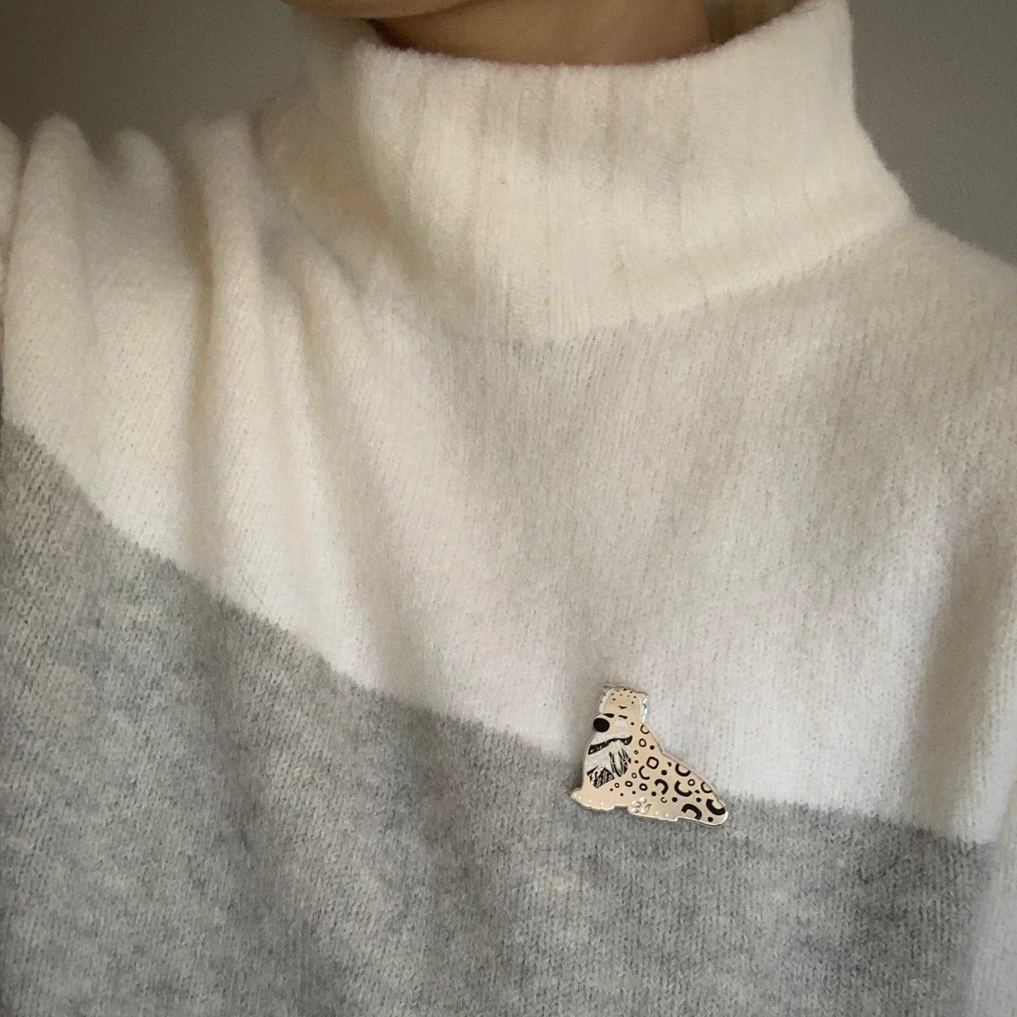 Snow Leopard Enamel Pin Brooches & Lapel Pins