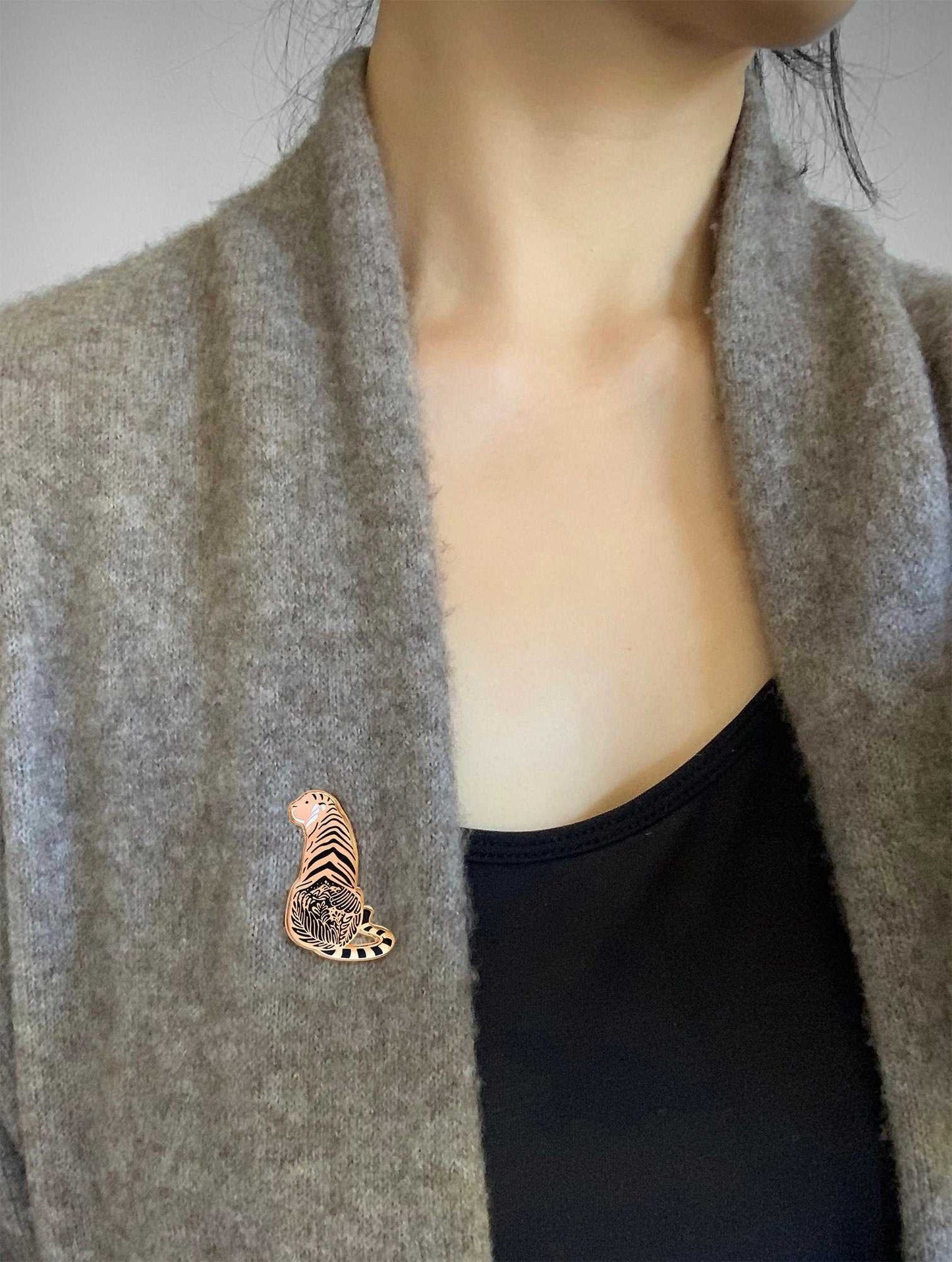 Tiger Enamel Pin (Sunda Tiger) Brooches & Lapel Pins