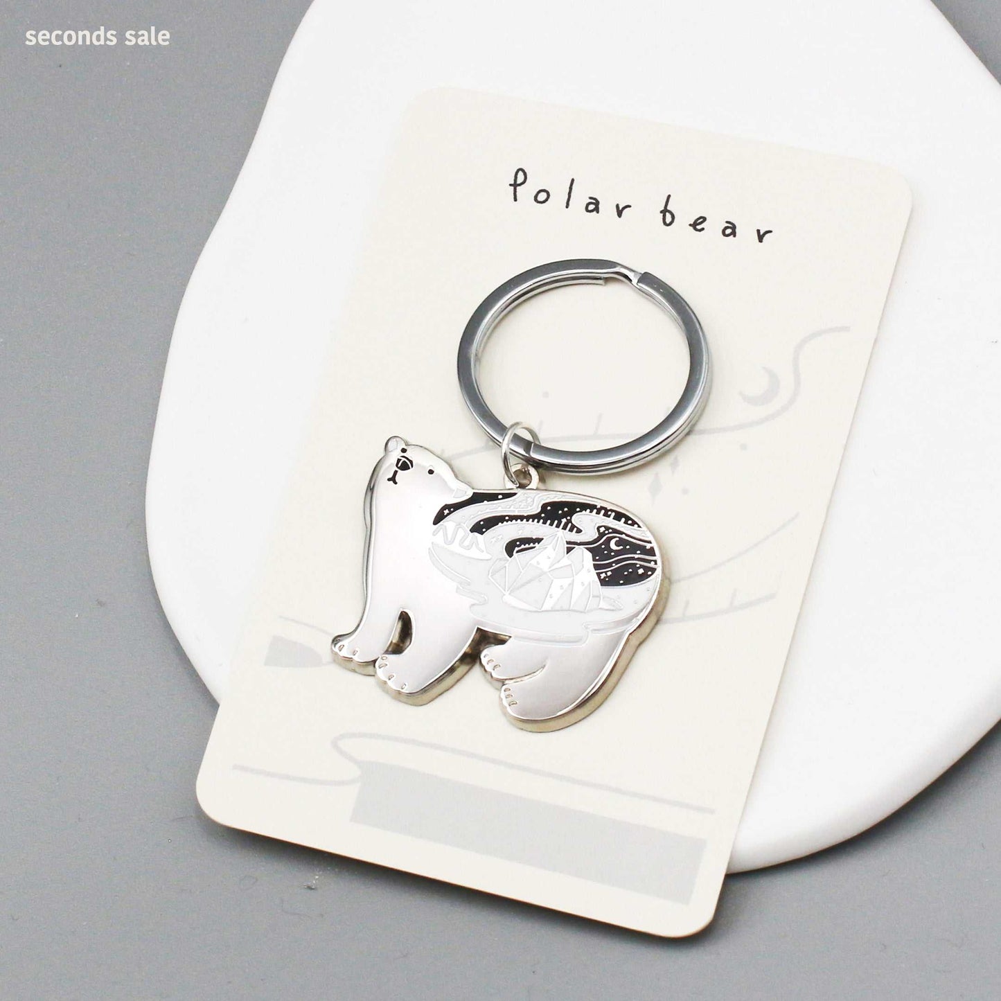 Polar Bear Enamel Keychain Keychains