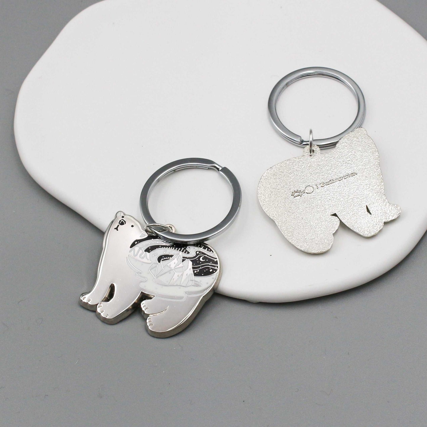 Polar Bear Enamel Keychain Keychains