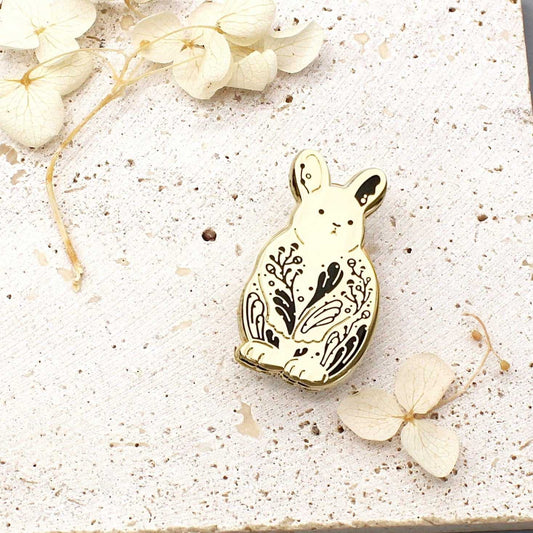 Rabbit Enamel Pin (Pygmy Rabbit) Brooches & Lapel Pins
