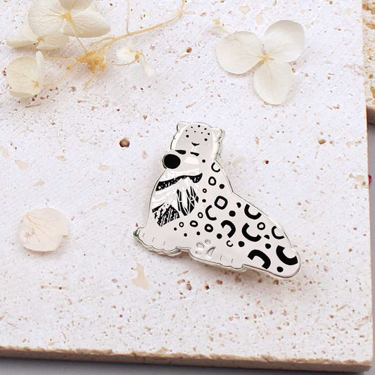 Snow Leopard Enamel Pin Brooches & Lapel Pins