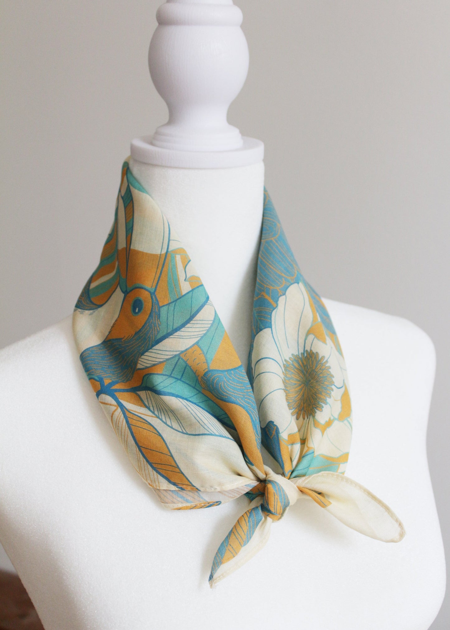 Toucan in the Floral Jungle Bandana Scarf (Yellow)