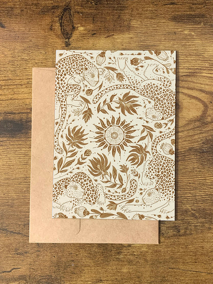Leopard, and the Flowers Keychain