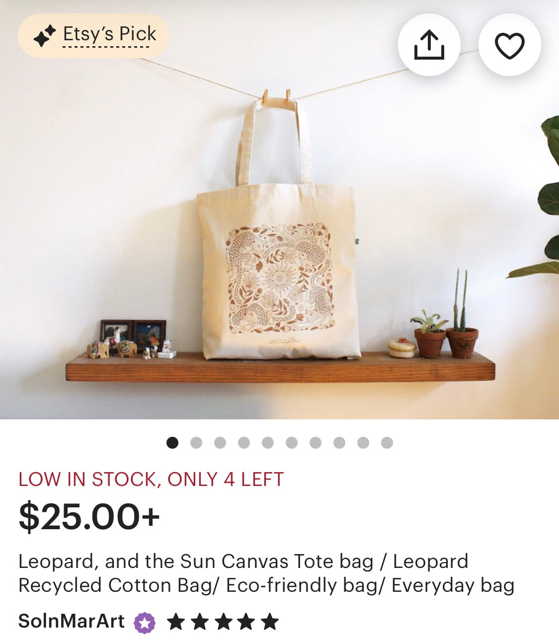 Leopard, and the Sun Canvas Tote bag