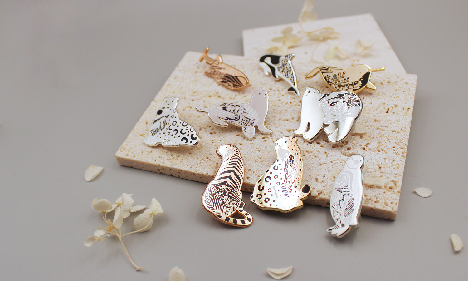 Endangered Animal Pin Collection | sol&mar art co | Artists+Designers turning art into your daily life | solnmarart