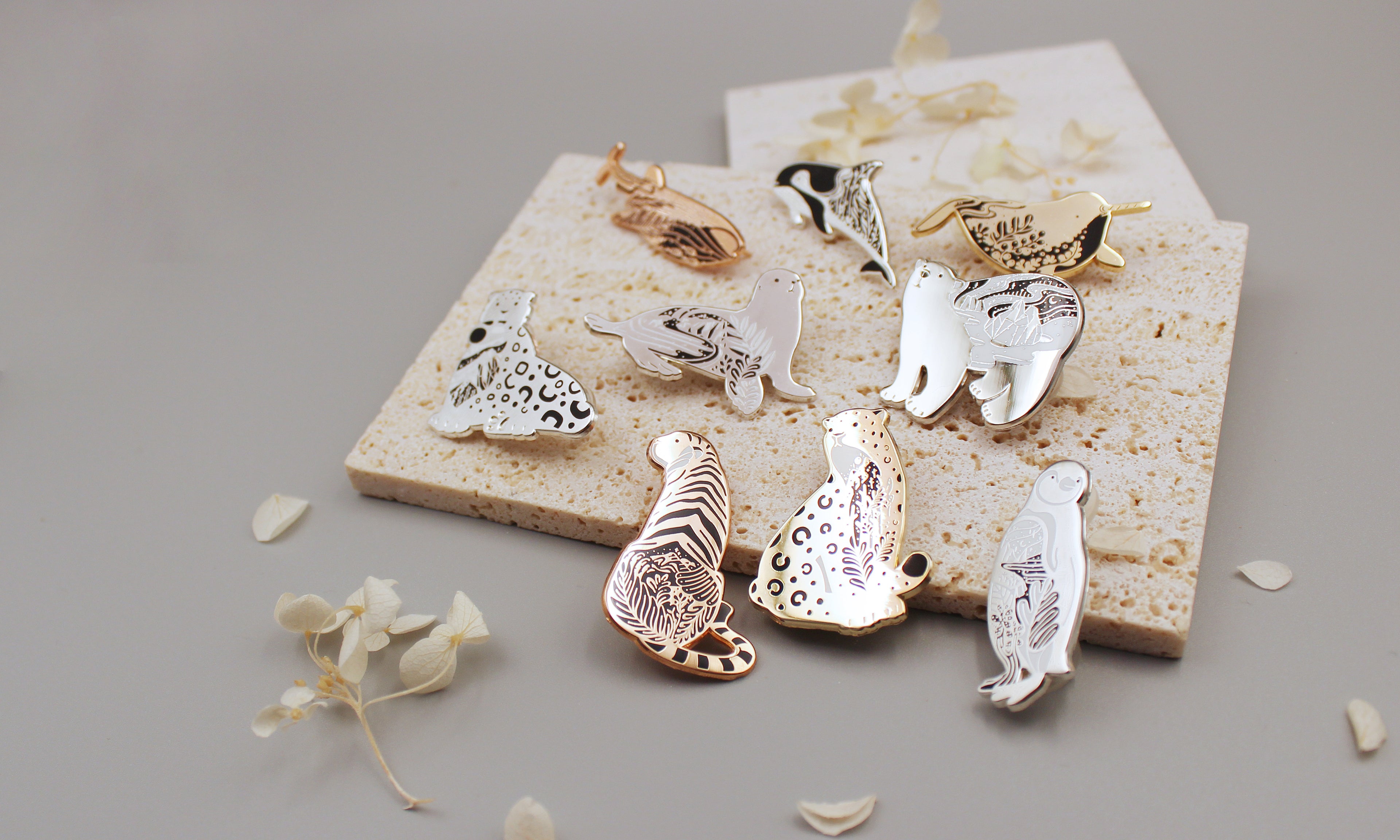 Endangered Animal Pin Collection | sol&mar art co | Artists+Designers turning art into your daily life | solnmarart