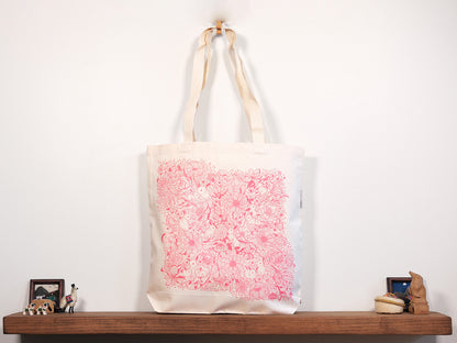 Bunny in the Floral Breeze Canvas Tote Bag