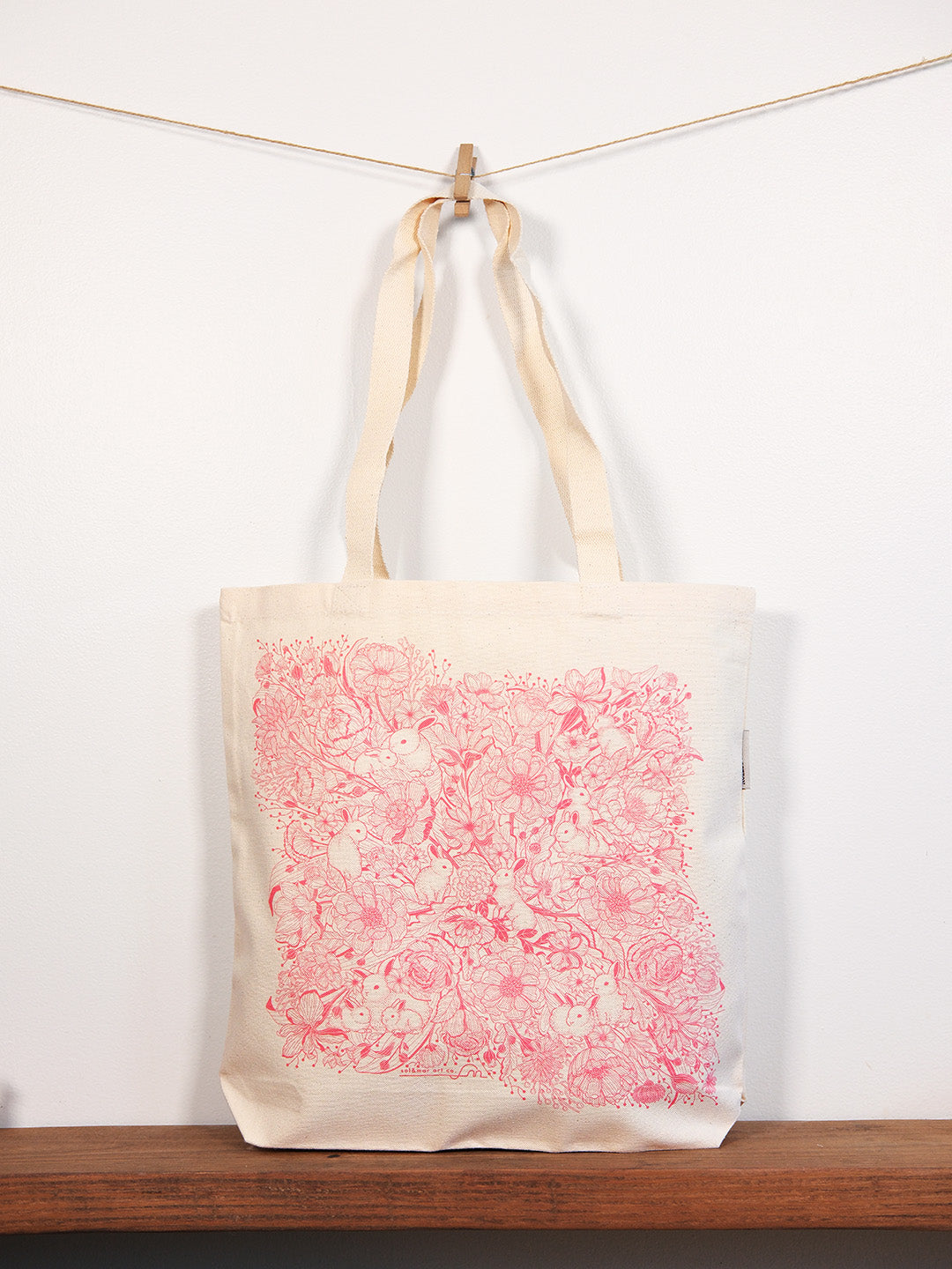 Bunny Rabbit Tote bag + Bandana Scarf Set (Pink)