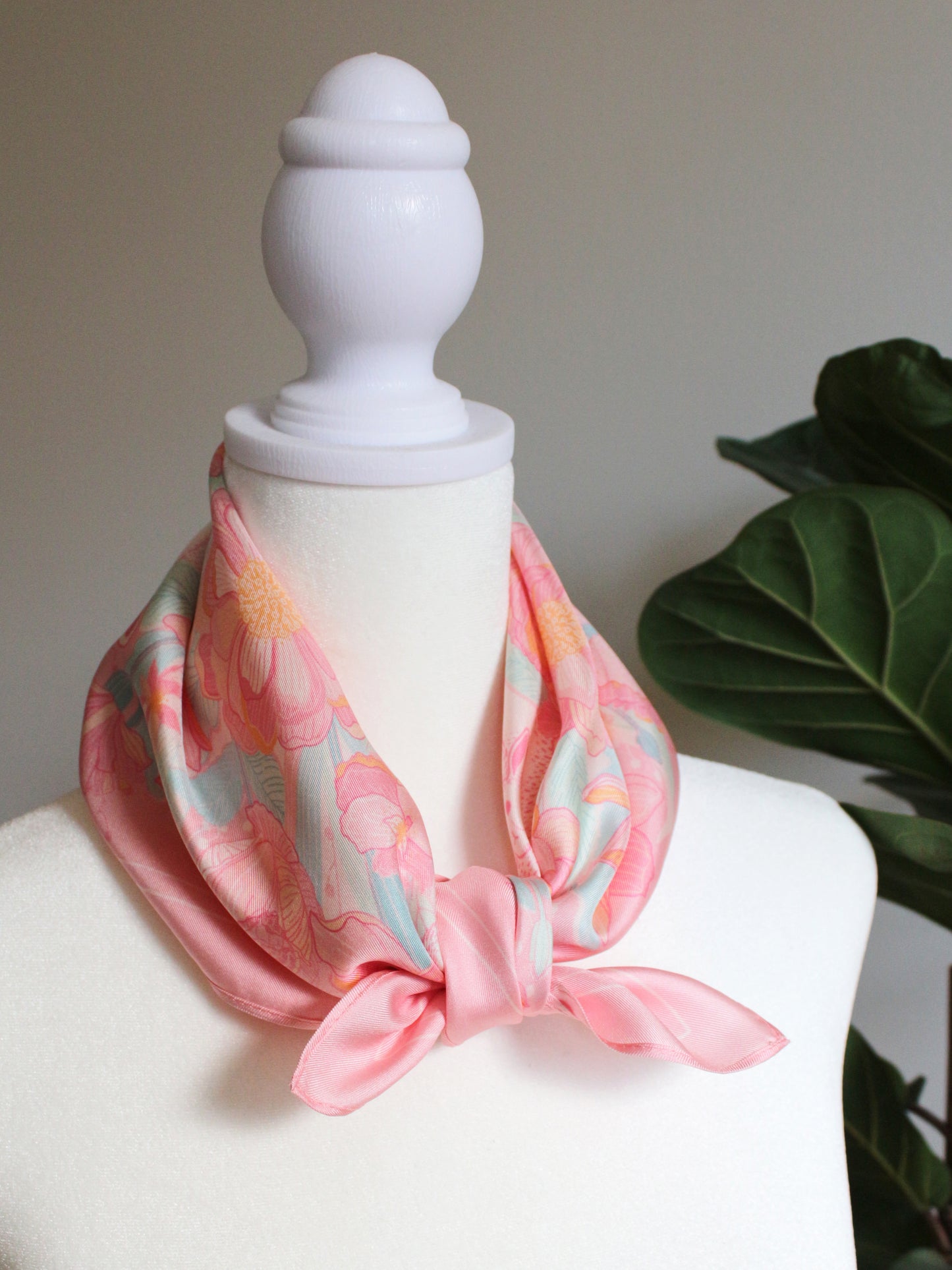 Bunny in the Floral Breeze Silk Twill Scarf