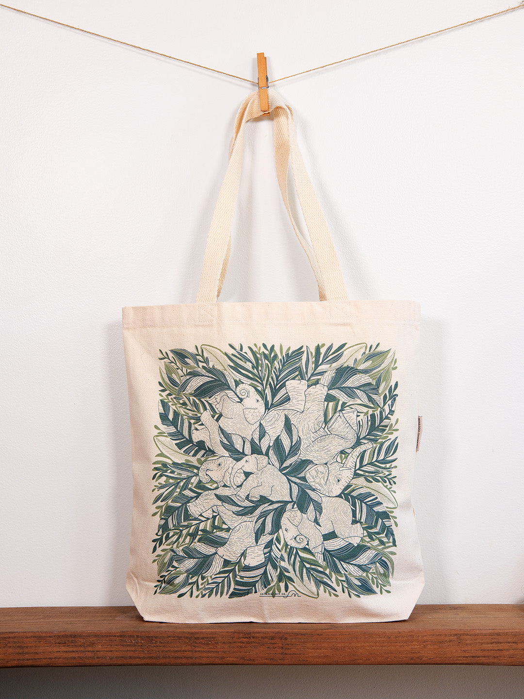 Elephant, "Siesta" Canvas Tote Bag