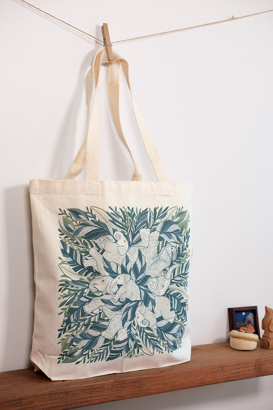 Elephant, "Siesta" Canvas Tote Bag