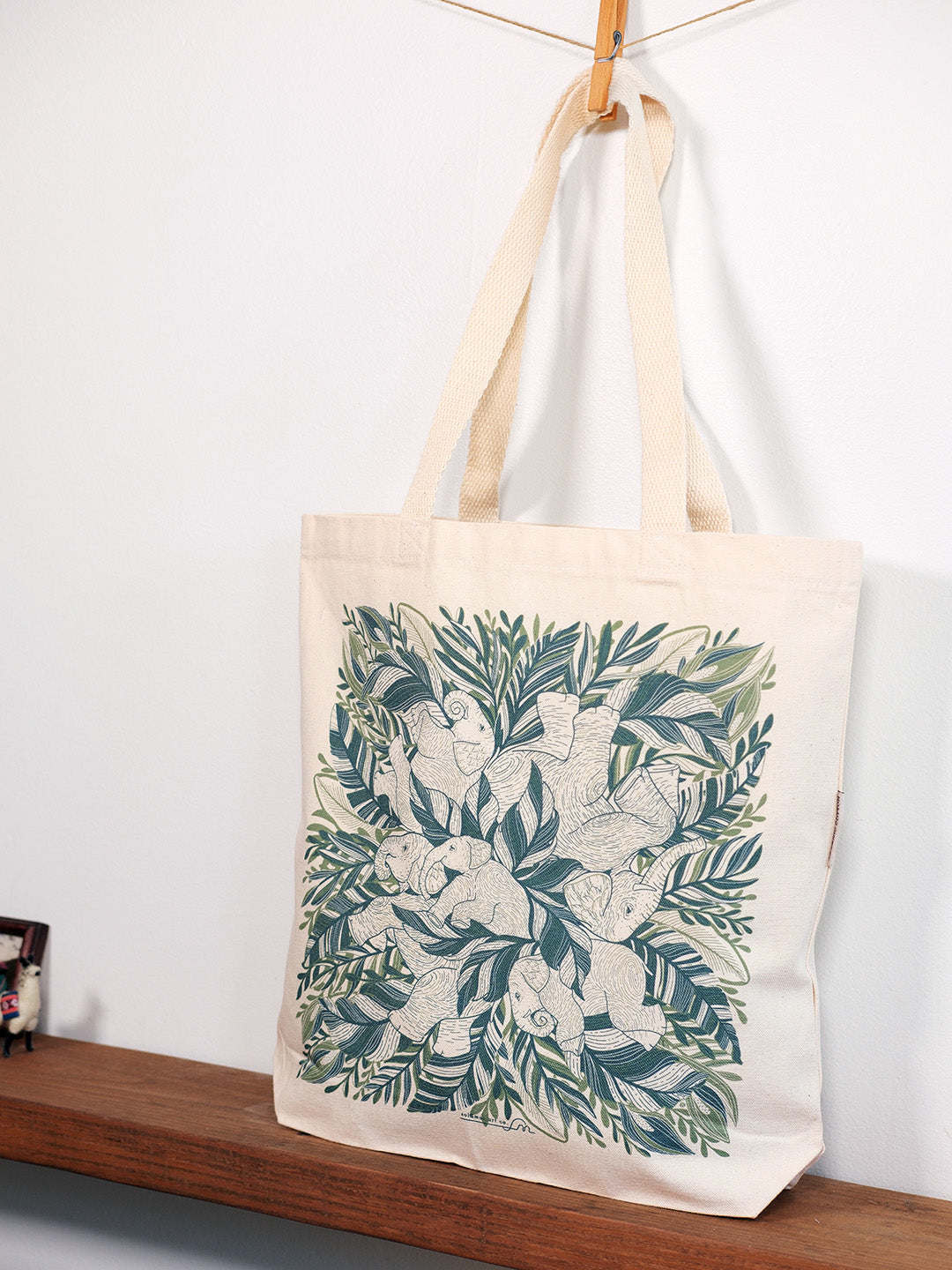 Elephant, "Siesta" Canvas Tote Bag