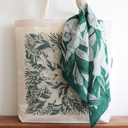 Elephant Tote bag + Bandana Scarf Set