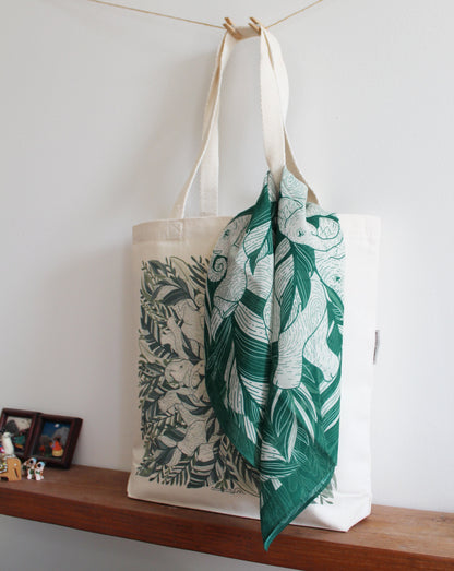 Elephant Tote bag + Bandana Scarf Set