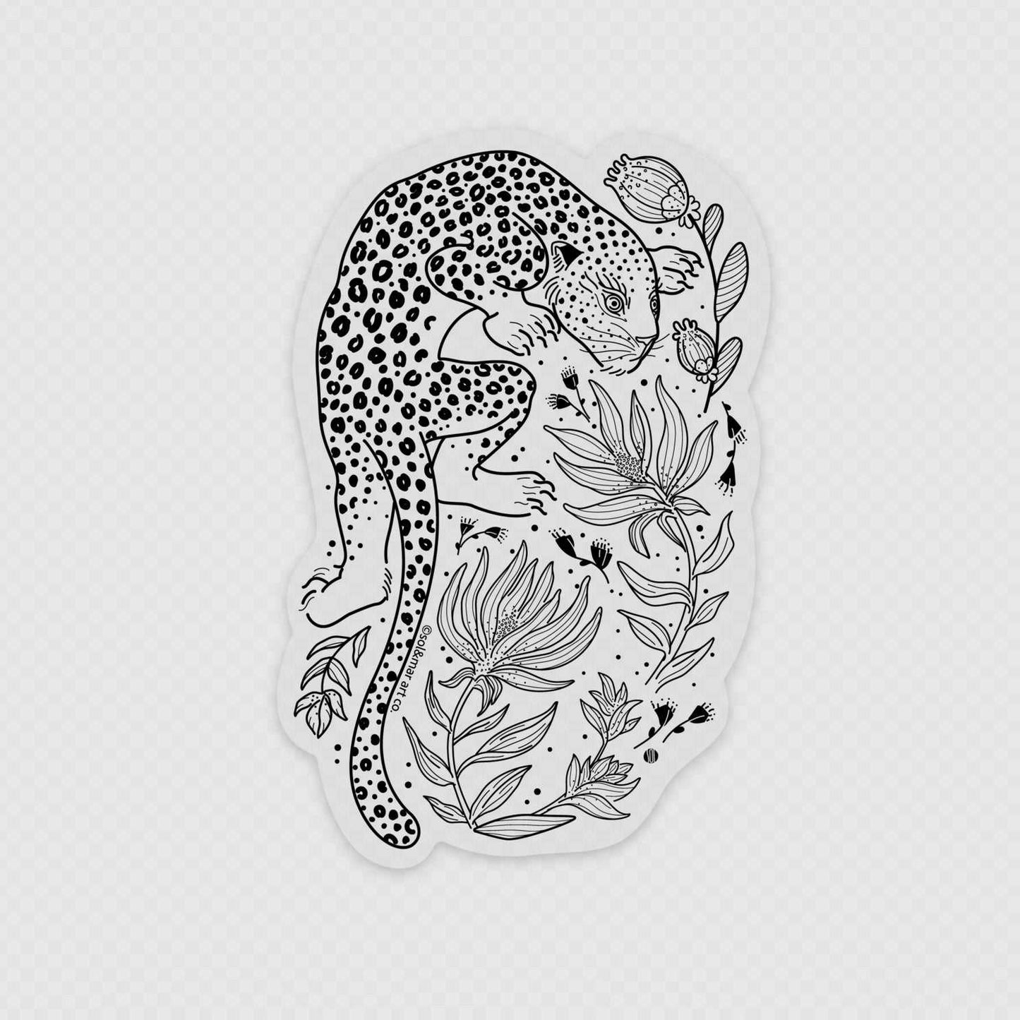 Leopard Line Art Sticker 01