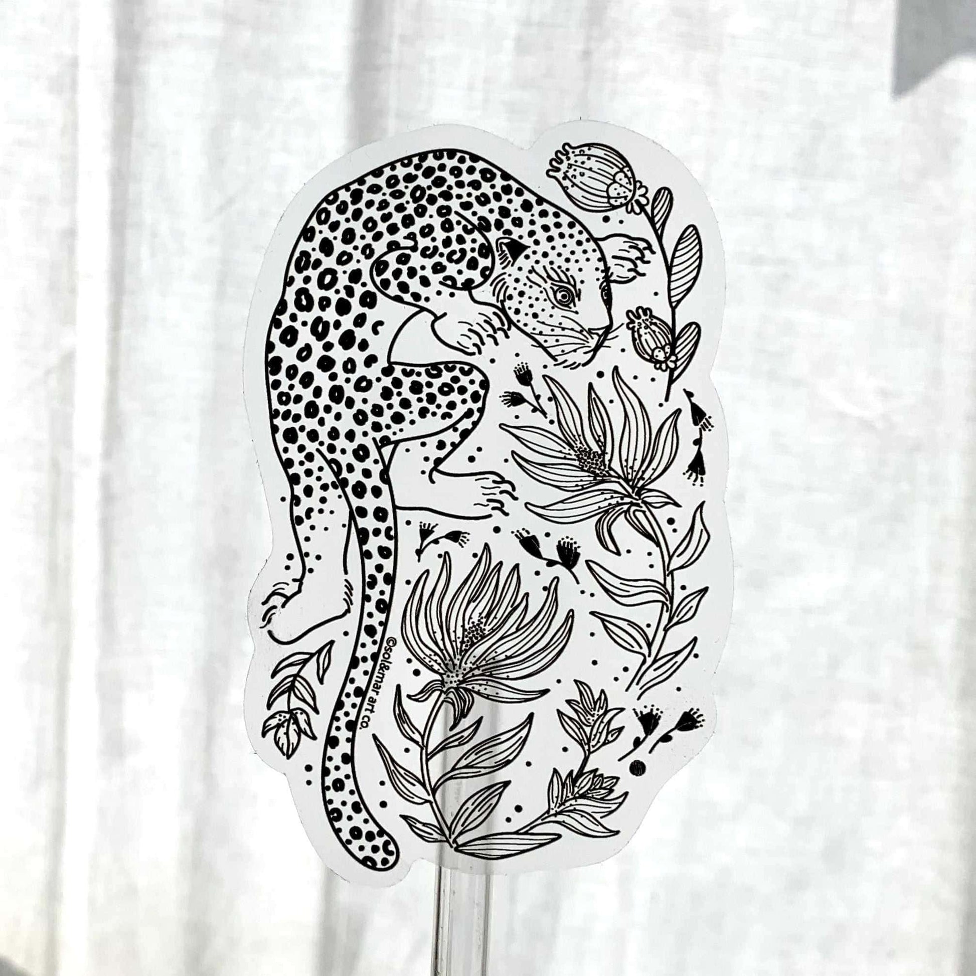 Leopard Line Art Sticker 01 Decorative Stickers