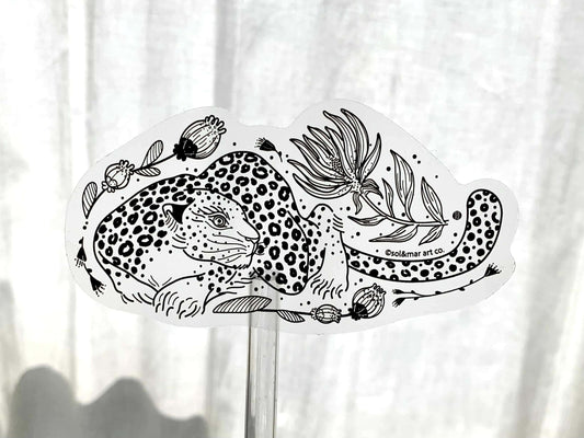 Leopard Line Art Sticker 02 Decorative Stickers